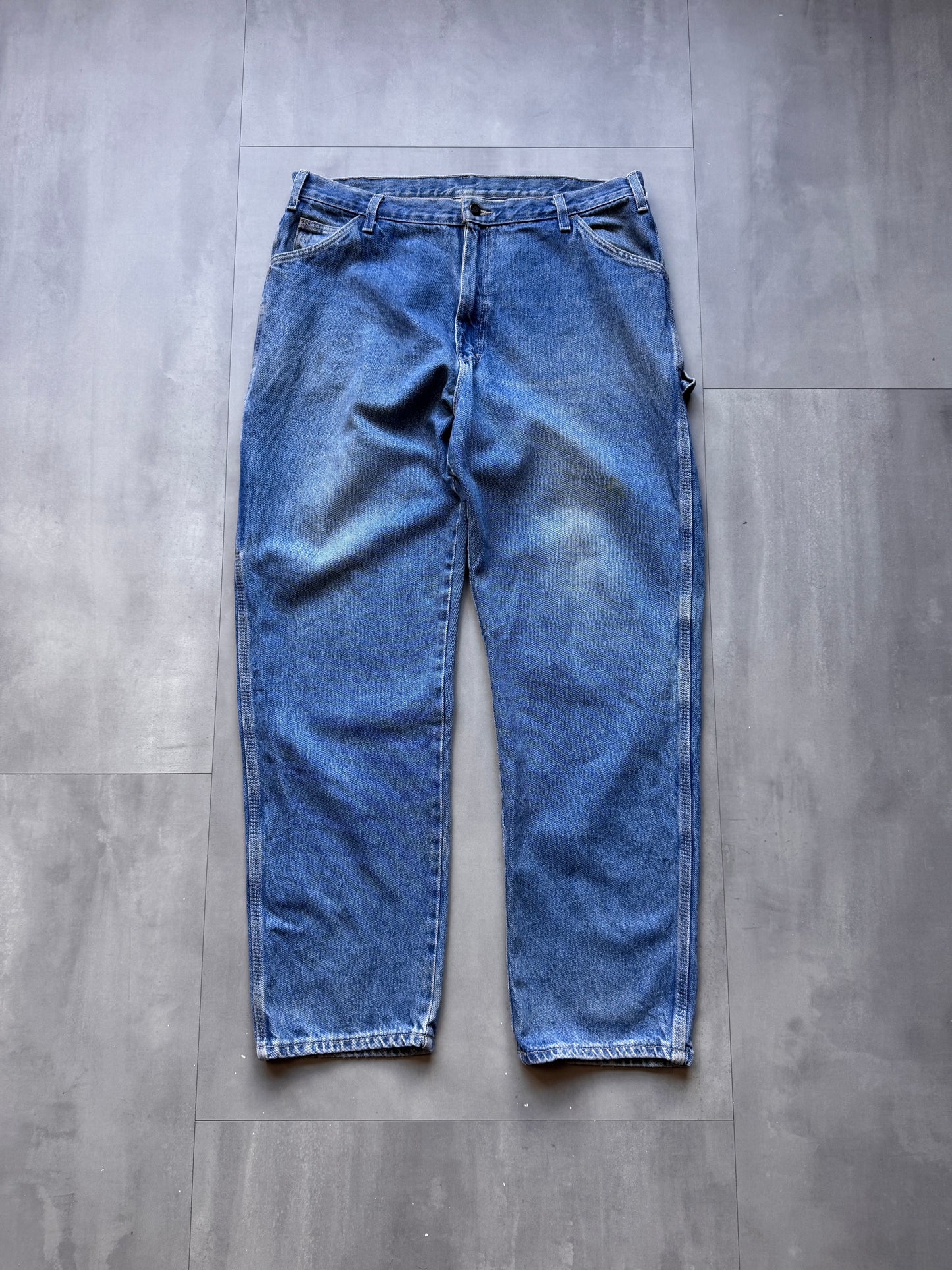 VINTAGE DICKIES LIGHT WASH DENIM CARPENTER PANTS - 34