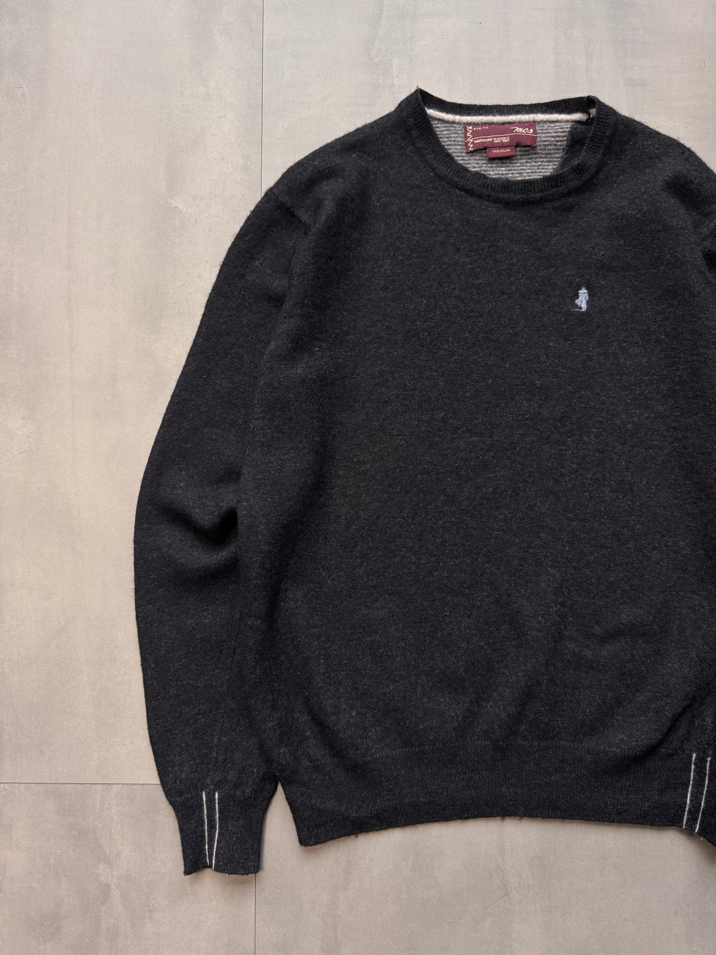 VINTAGE MARLBORO CLASSICS BLACK SWEATER - SMALL