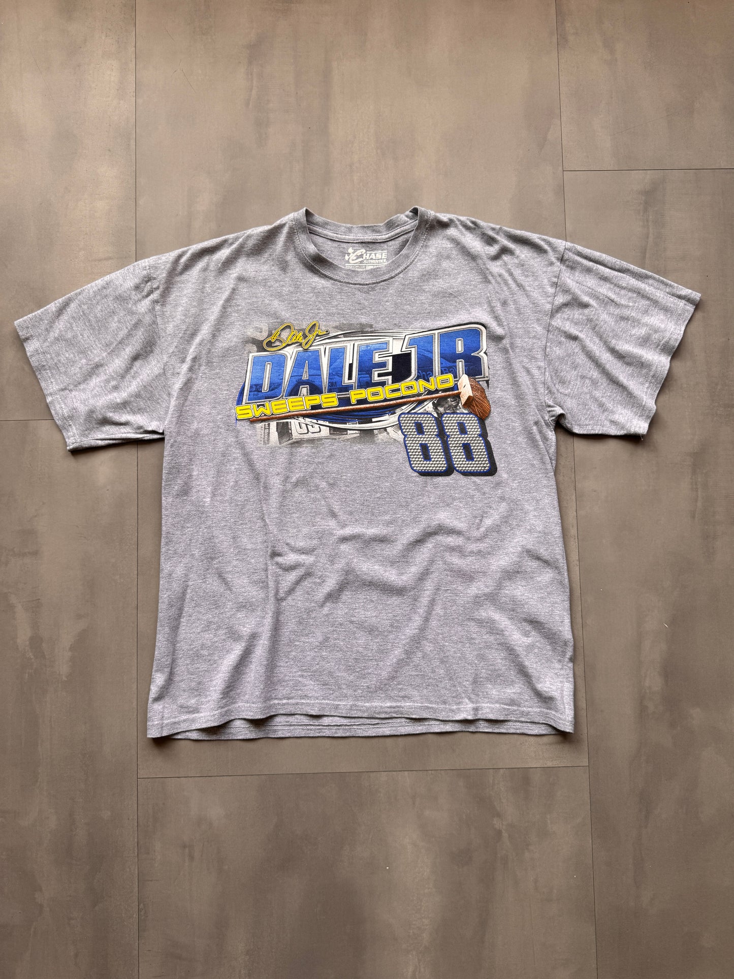 VINTAGE NASCAR DALE JR GREY TEE - L