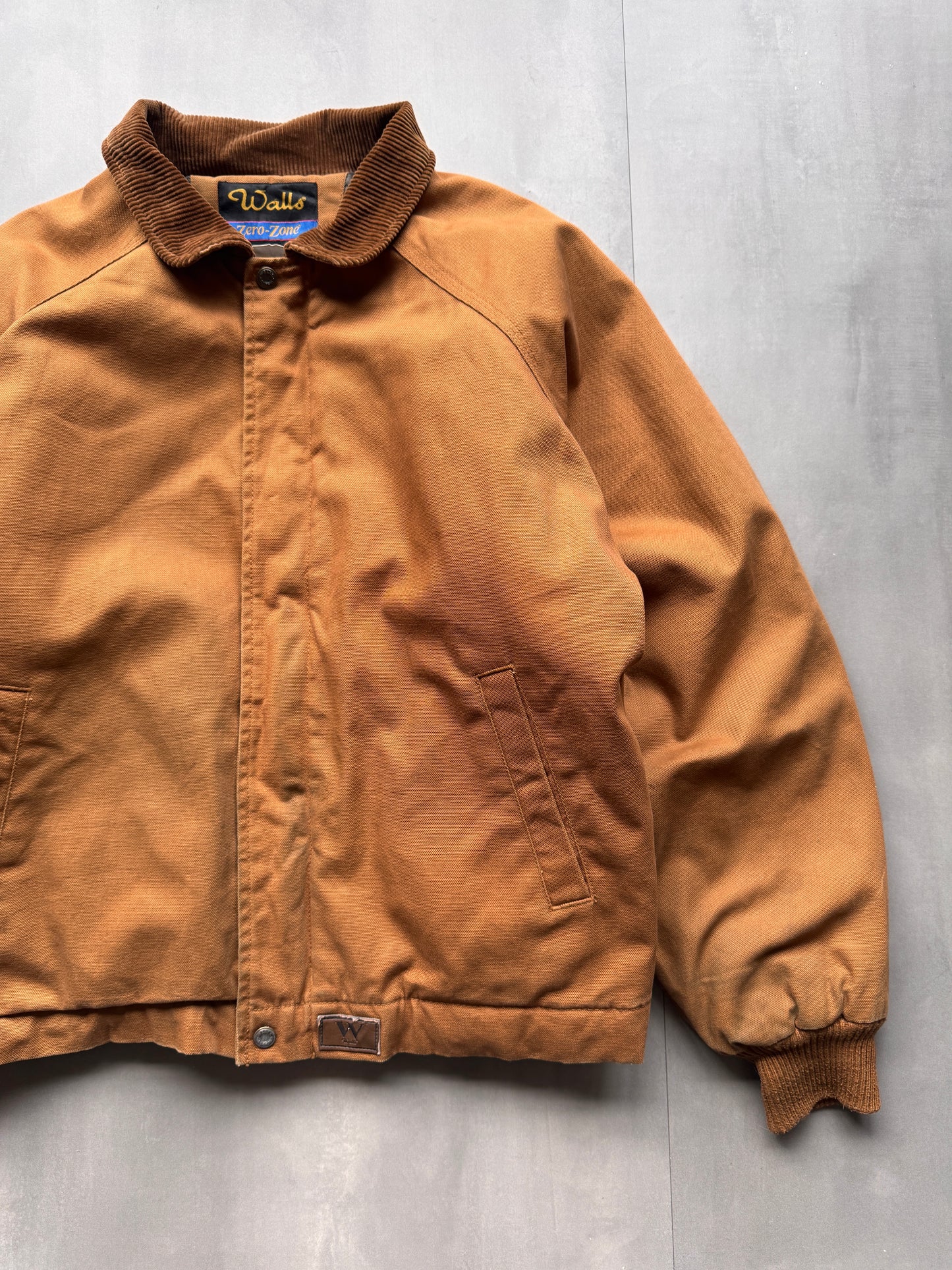 VINTAGE WALLS TAN TRUCKER JACKET - L