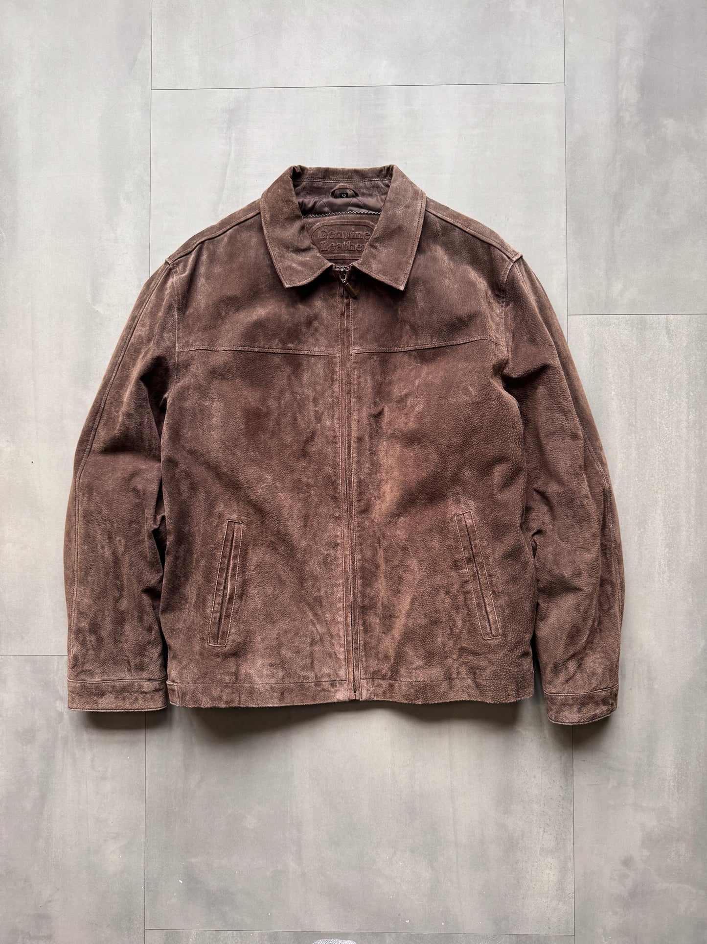 VINTAGE BROWN SUEDE LEATHER JACKET - LARGE