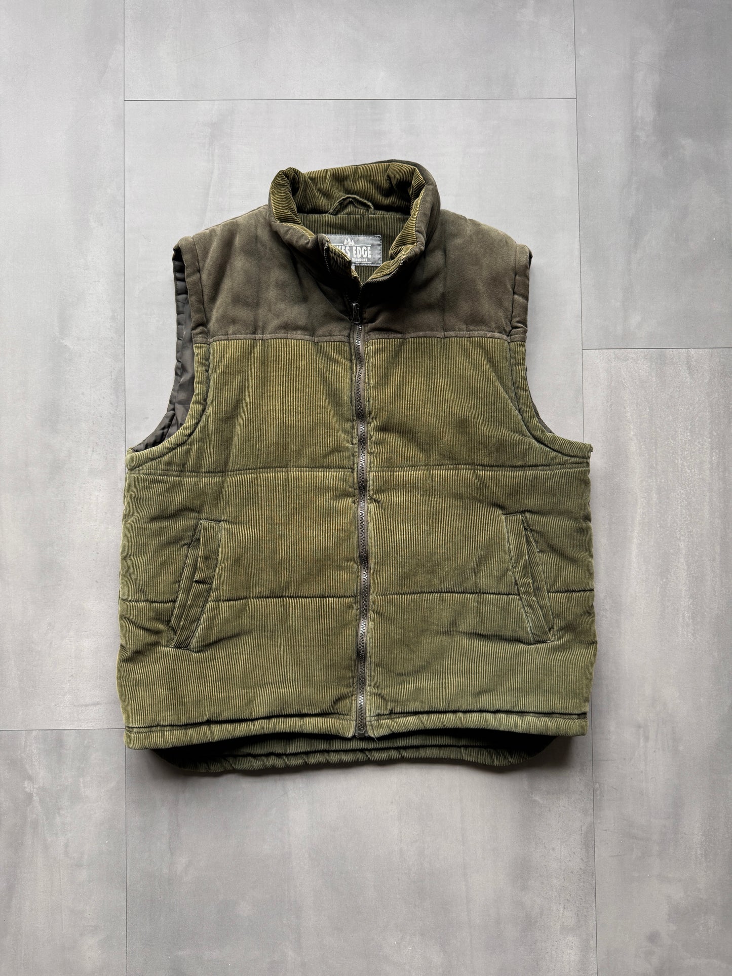 GREEN CORDUROY BODYWARMER - LARGE