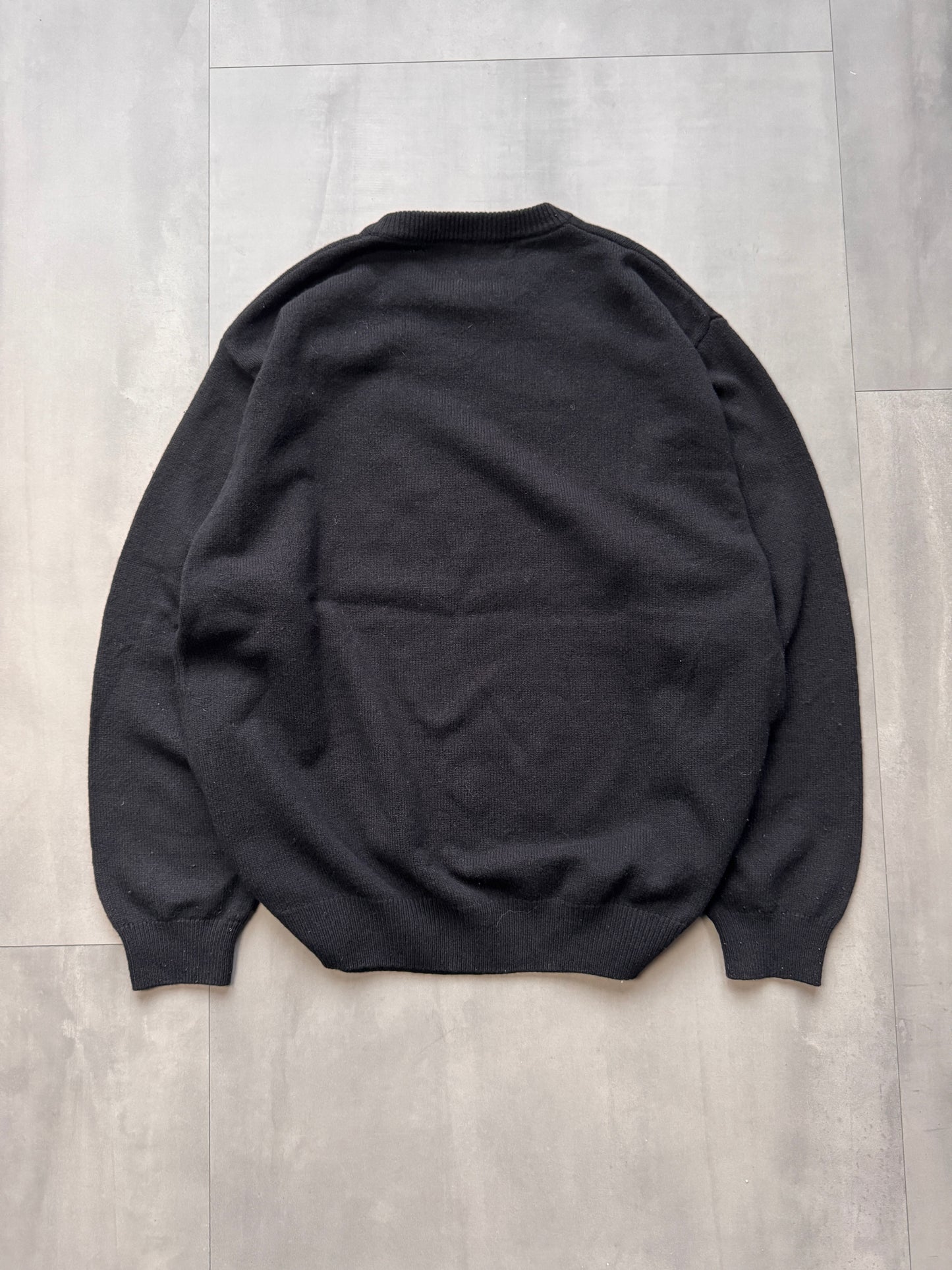 VINTAGE MARLBORO CLASSICS BLACK KNIT SWEATER - LARGE