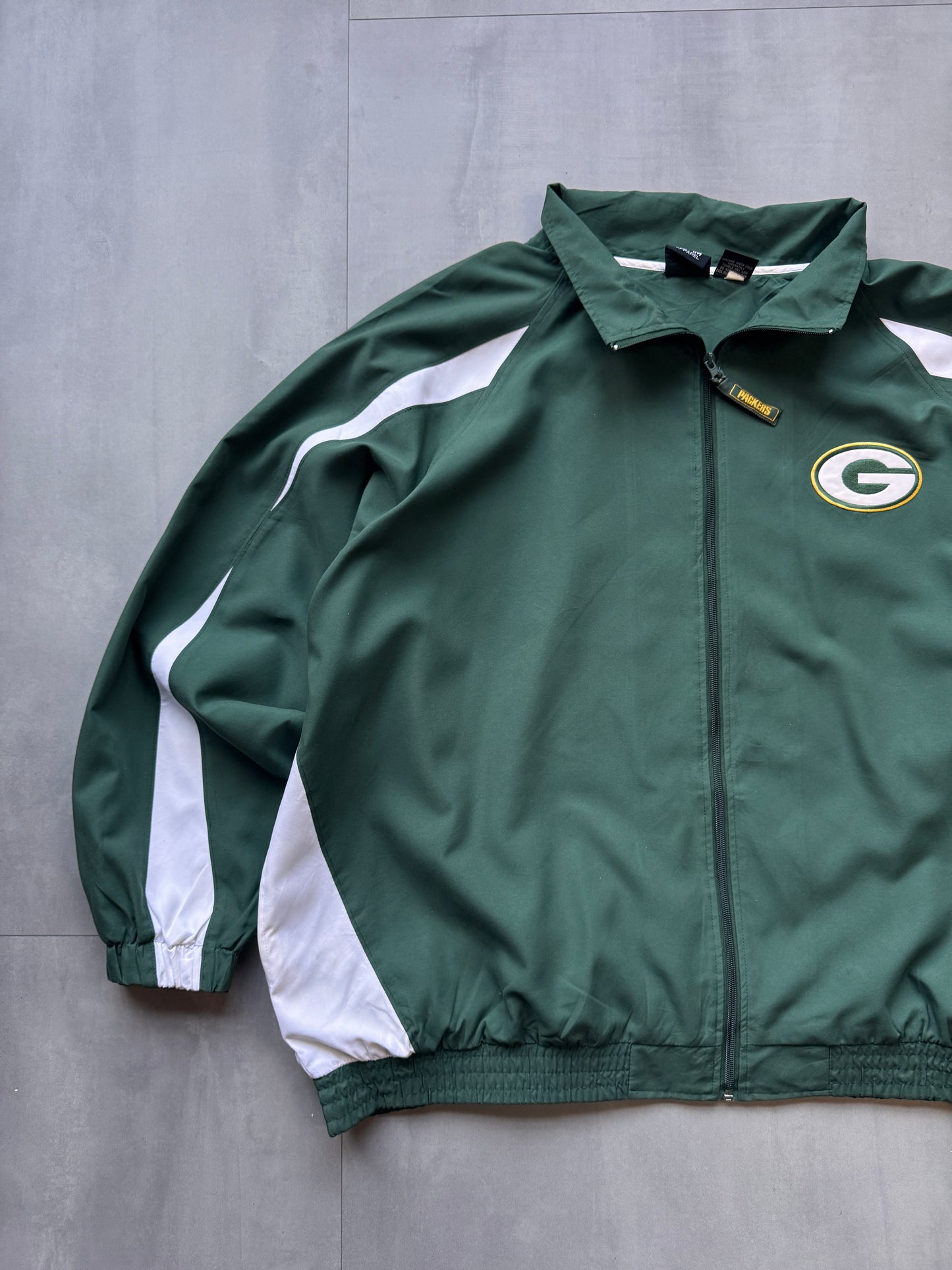 VINTAGE NFL GREEN BAY PACKERS TRACK JACKET - XXL