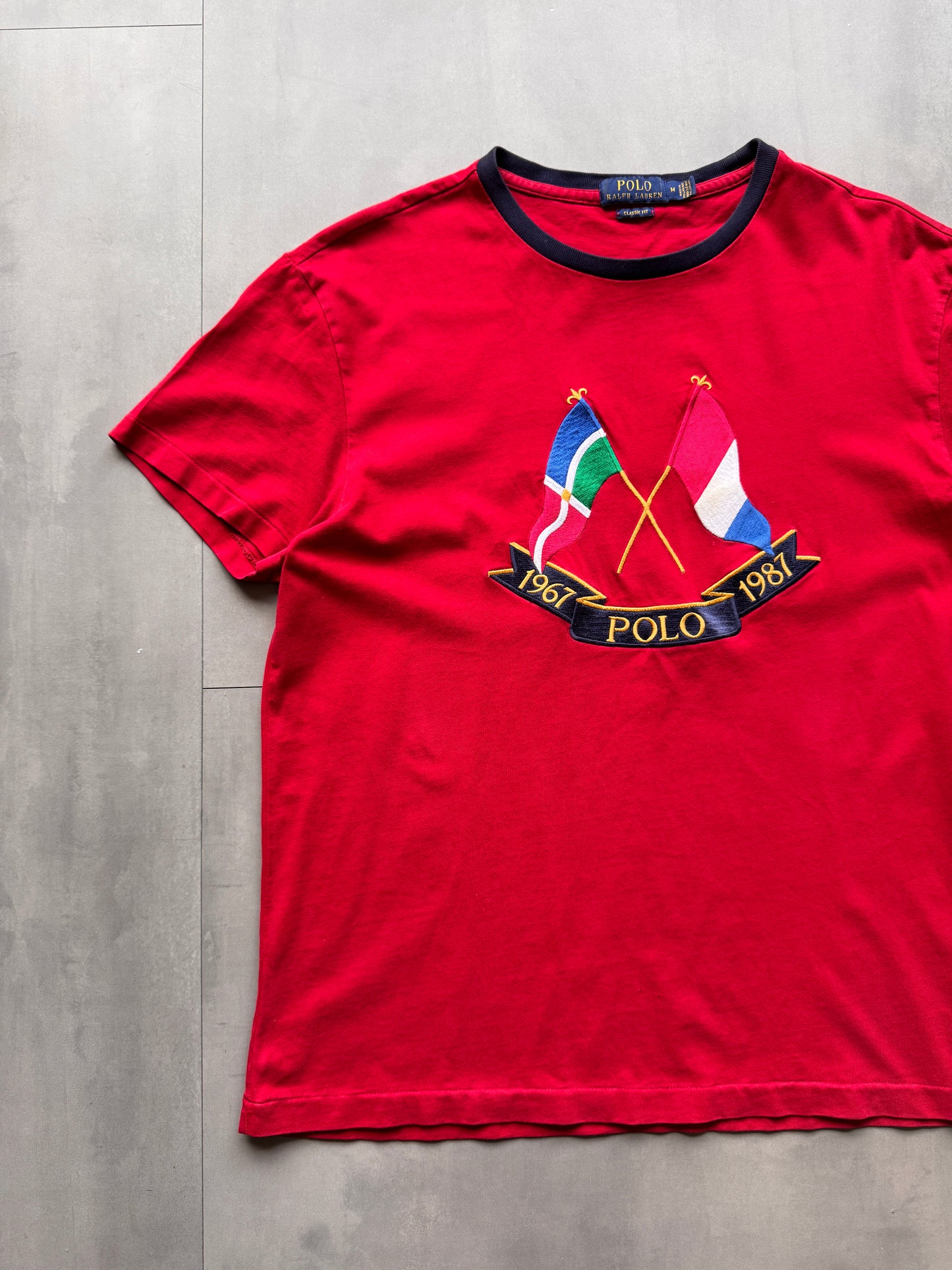 VINTAGE RALPH LAUREN POLO RED TEE - M