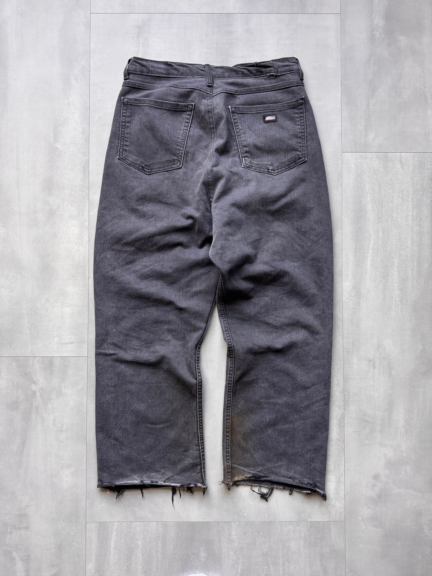 VINTAGE DICKIES DISTRESSED DARK GREY PANTS - 30