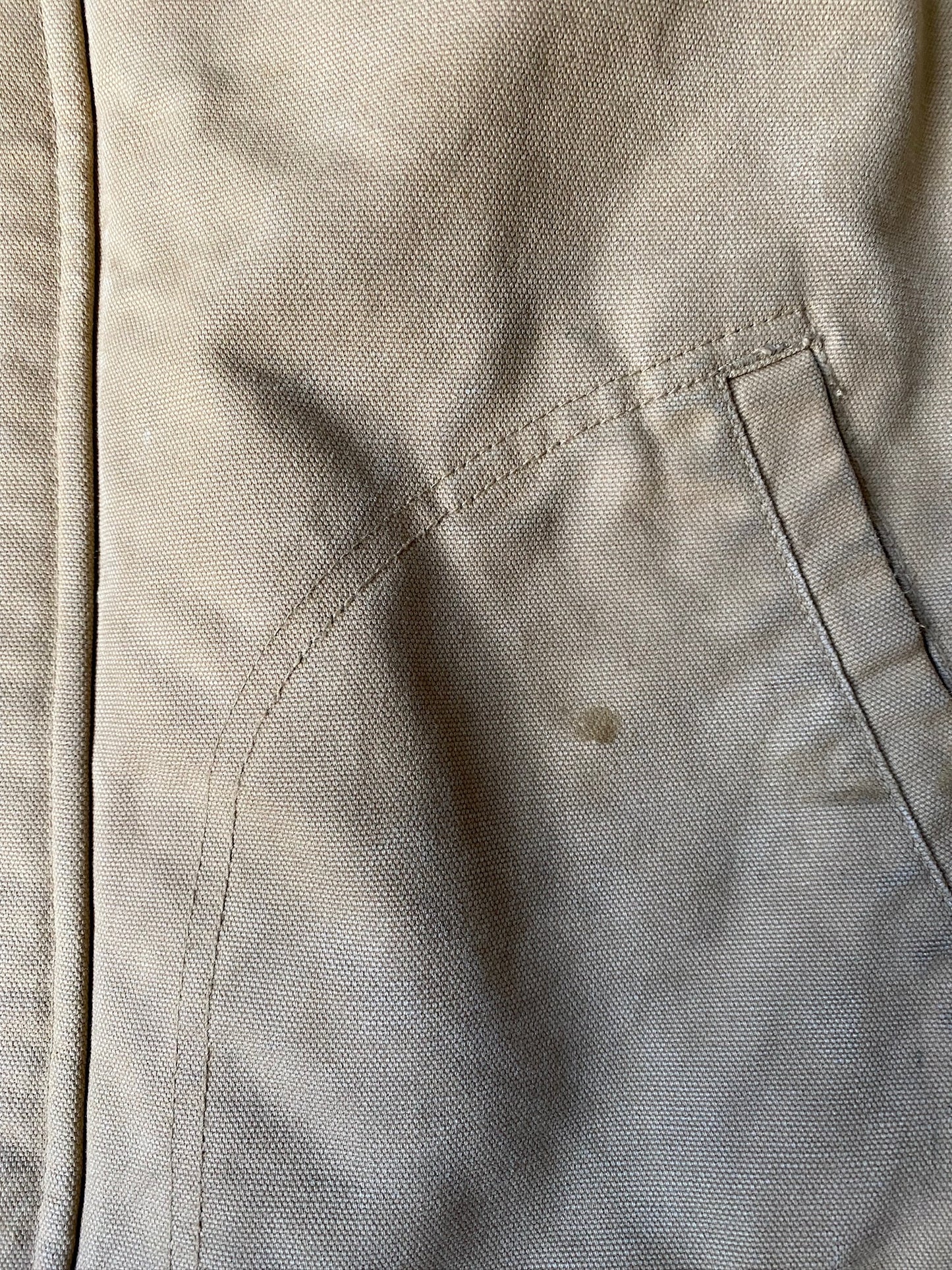 VINTAGE AMERICAN EAGLE SHERPA LINED TAN JACKET - S