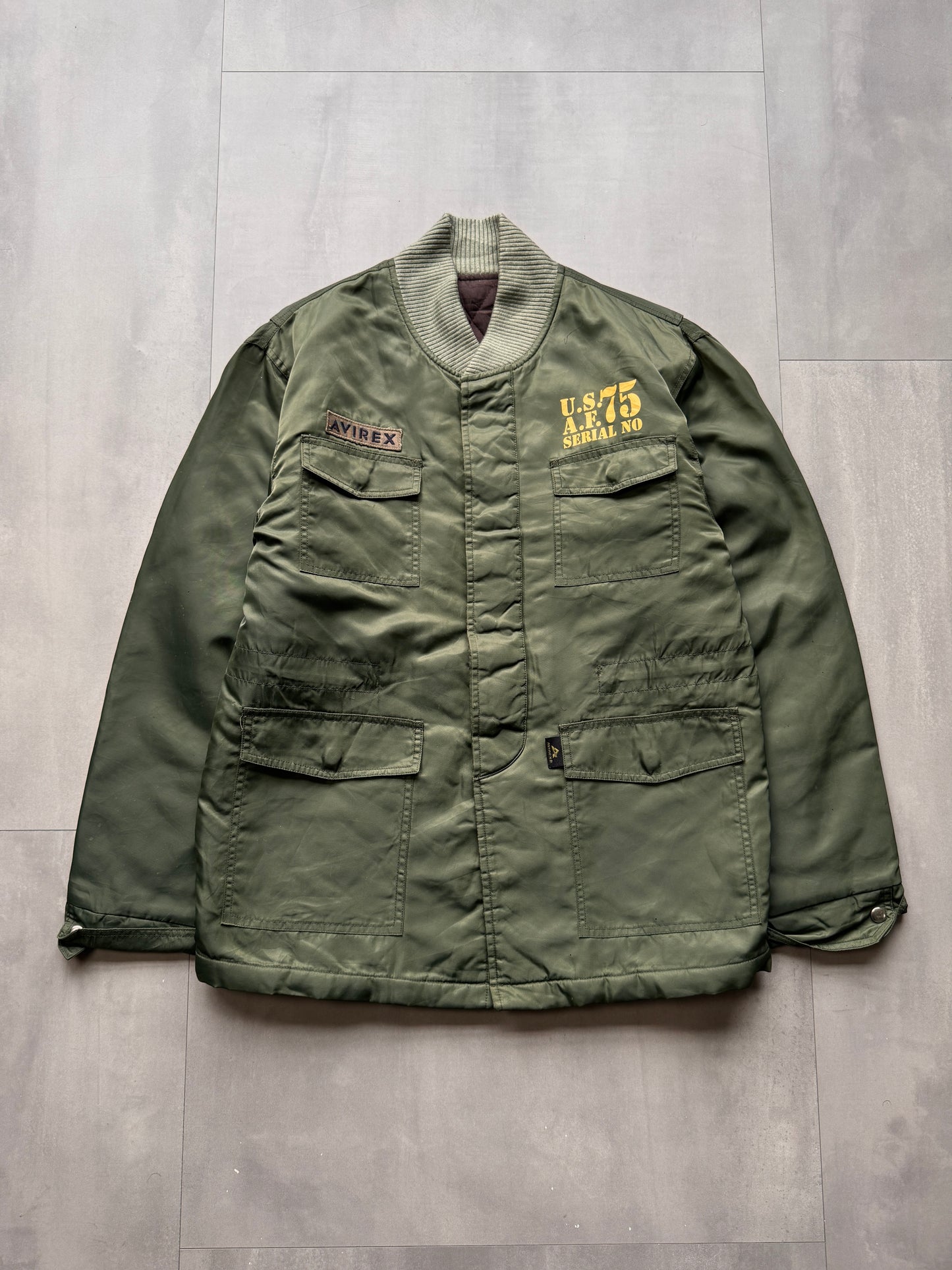 VINTAGE AVIREX LTD. GREEN DOWN JACKET - MEDIUM