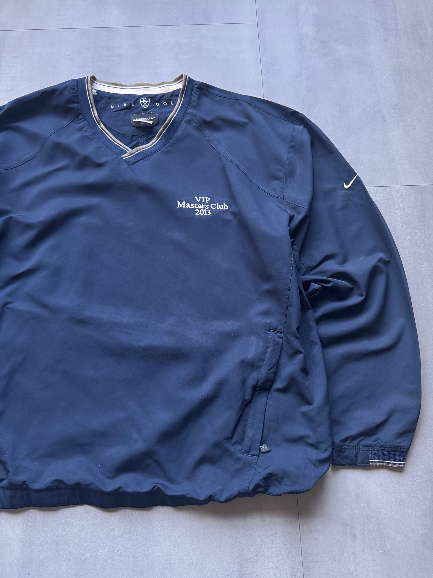 VINTAGE NIKE GOLF VIP MASTERS 2013 NAVY WINDBREAKER - XL