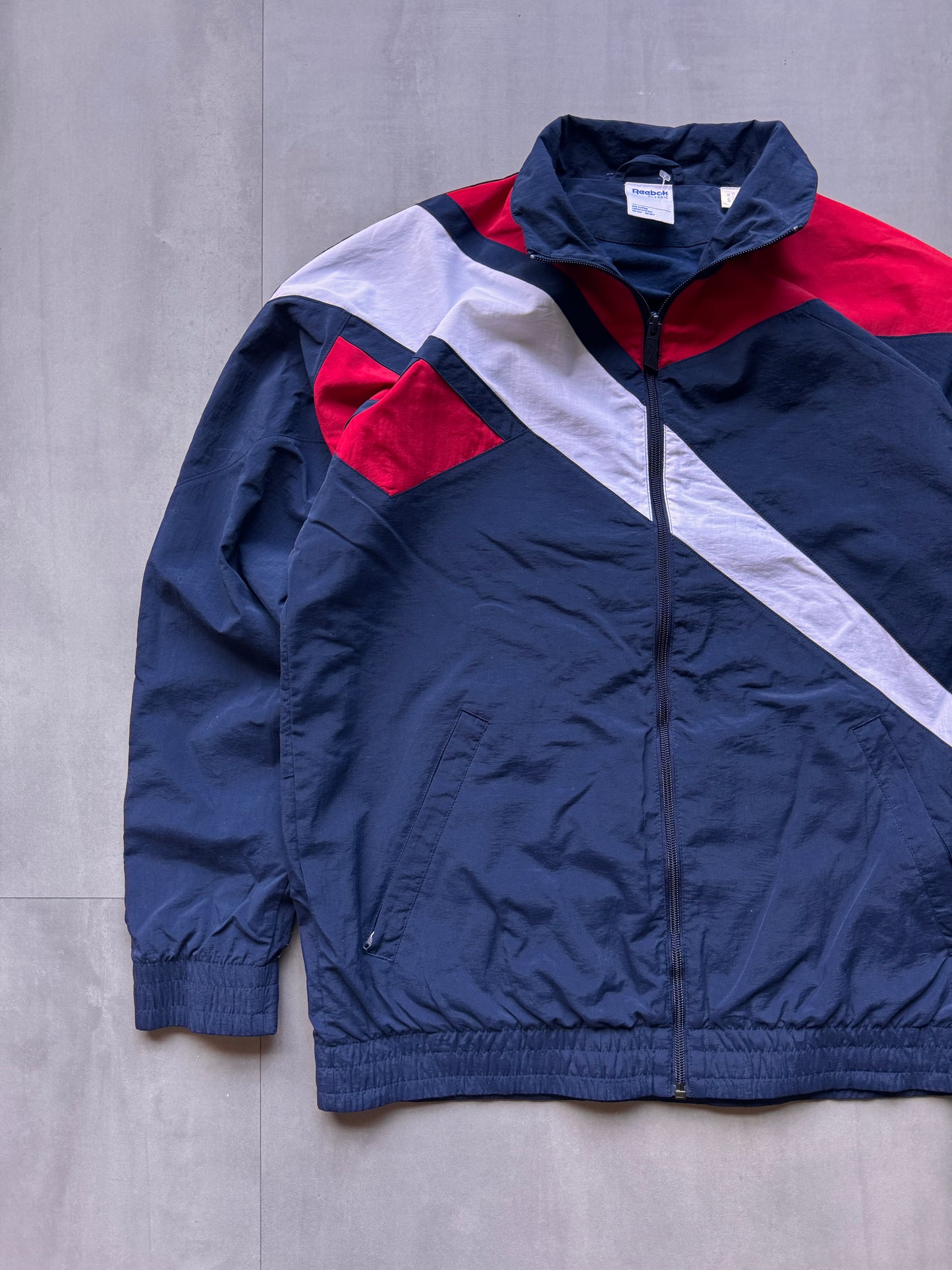 VINTAGE REEBOK MULTI COLOR TRACK JACKET - M