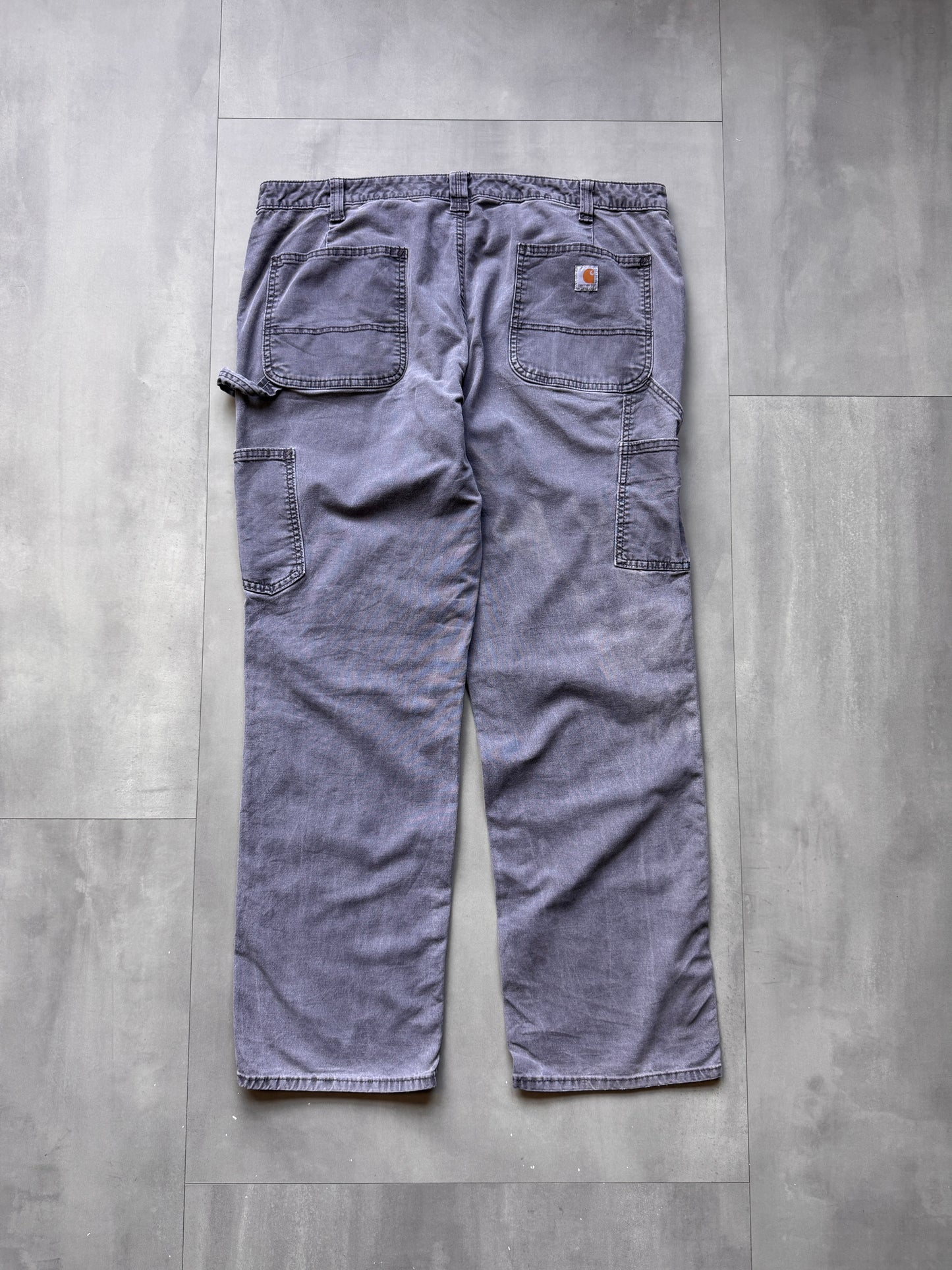 VINTAGE CARHARTT FADED GREY CARPENTER PANTS - 32