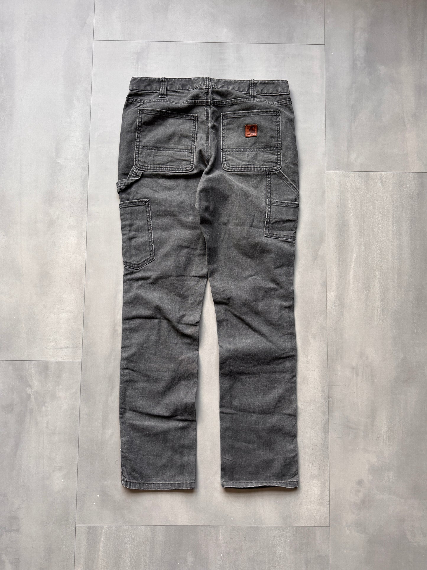 VINTAGE CARHARTT DOUBLE KNEE GREY CARPENTER PANTS - 30
