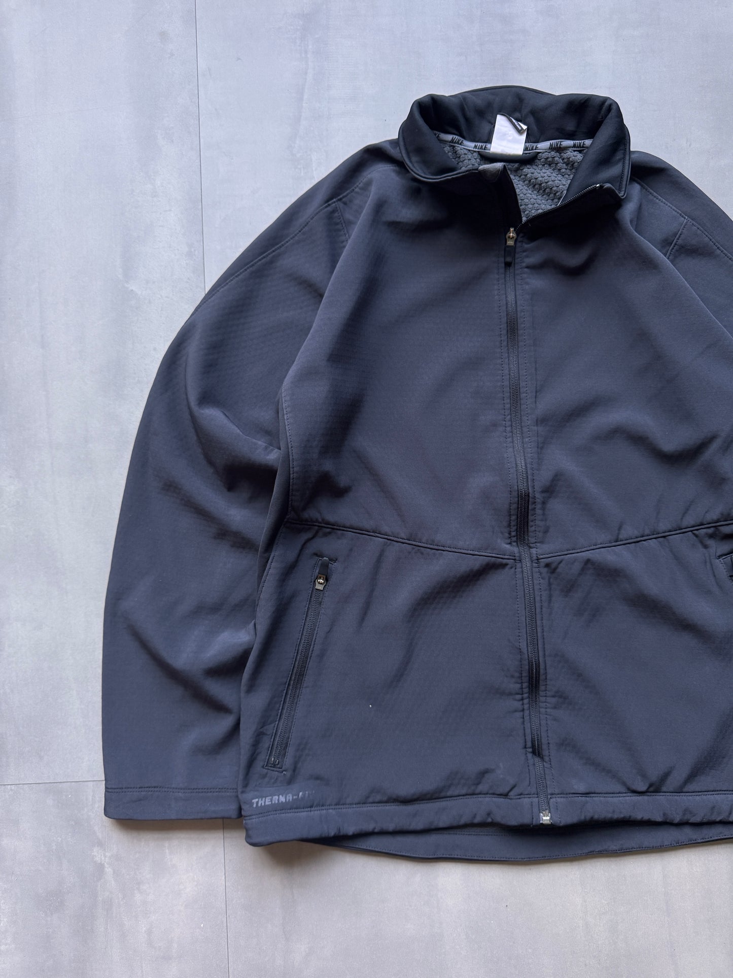 VINTAGE NIKE BLACK TRACK JACKET - XL