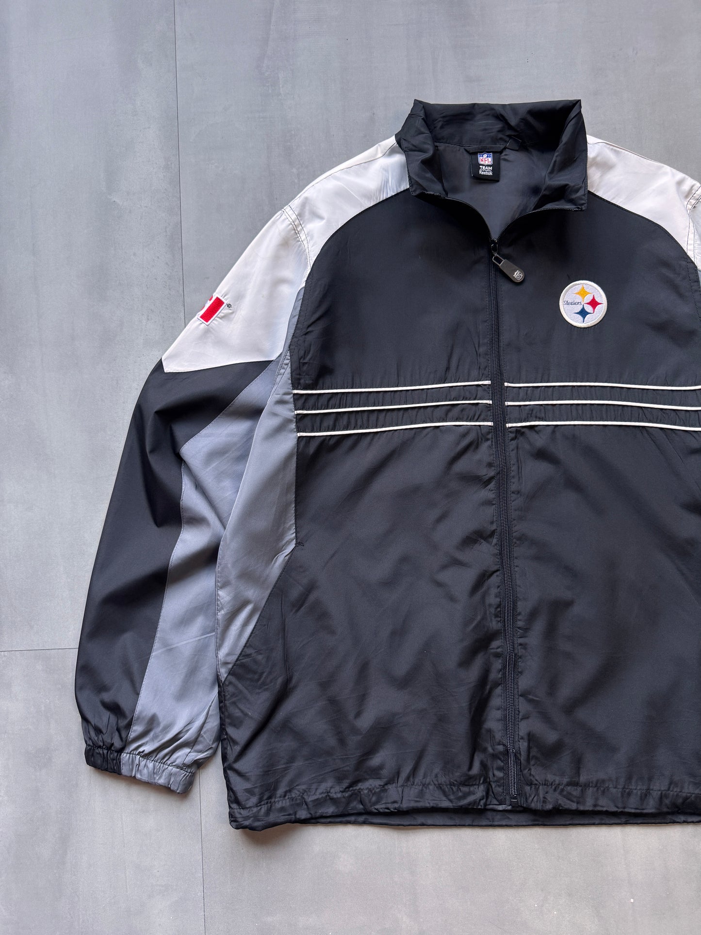 VINTAGE NFL PITTSBURGH STEELERS TRACK JACKET - L