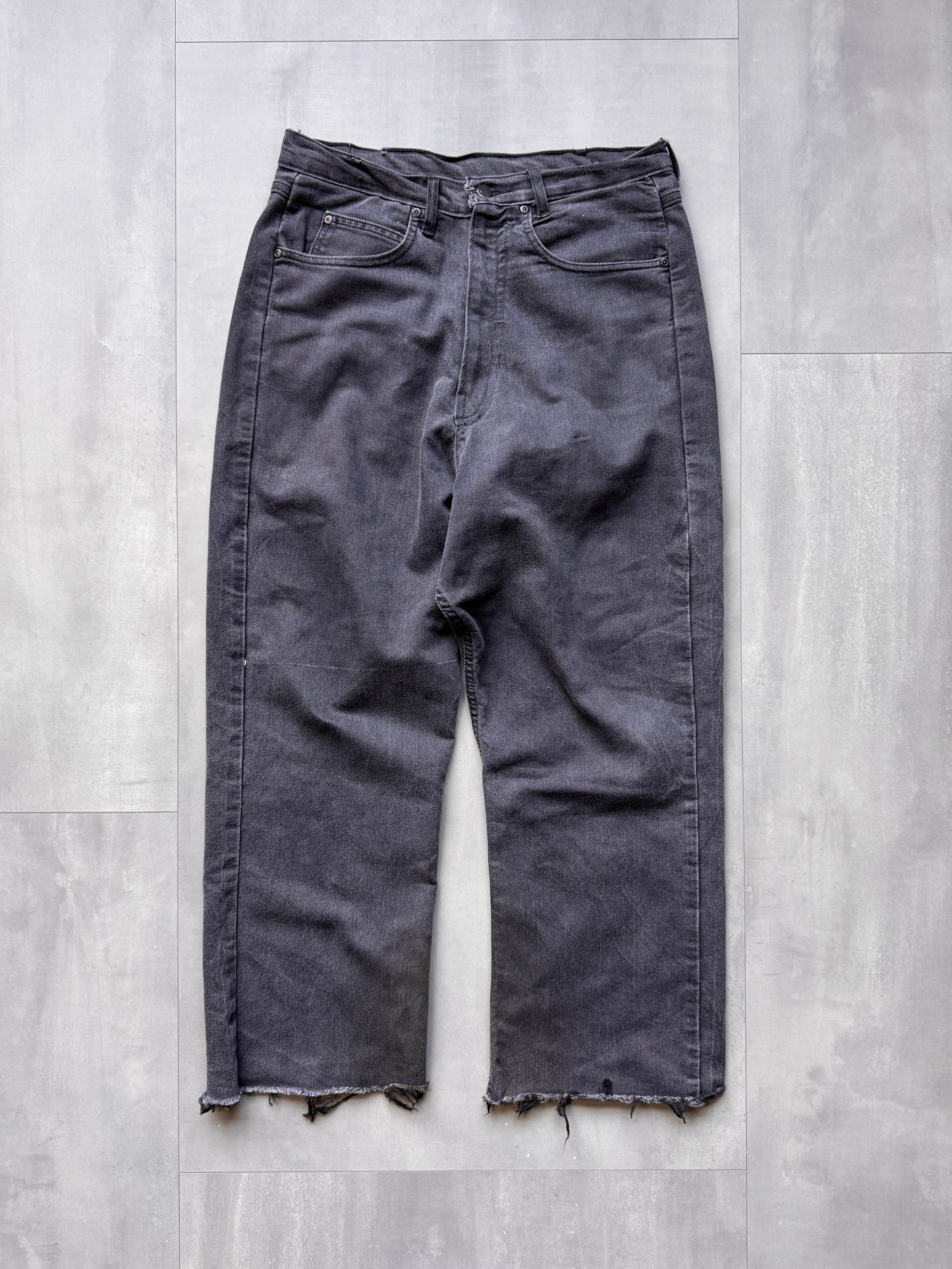 VINTAGE DICKIES DISTRESSED DARK GREY PANTS - 30
