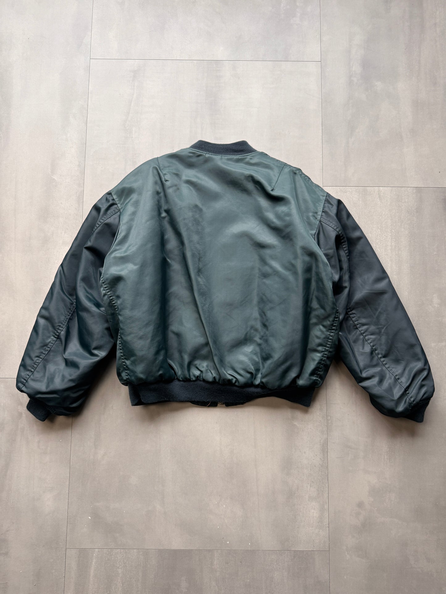 VINTAGE AVIREX LTD. NAVY M1 BOMBER JACKET - LARGE