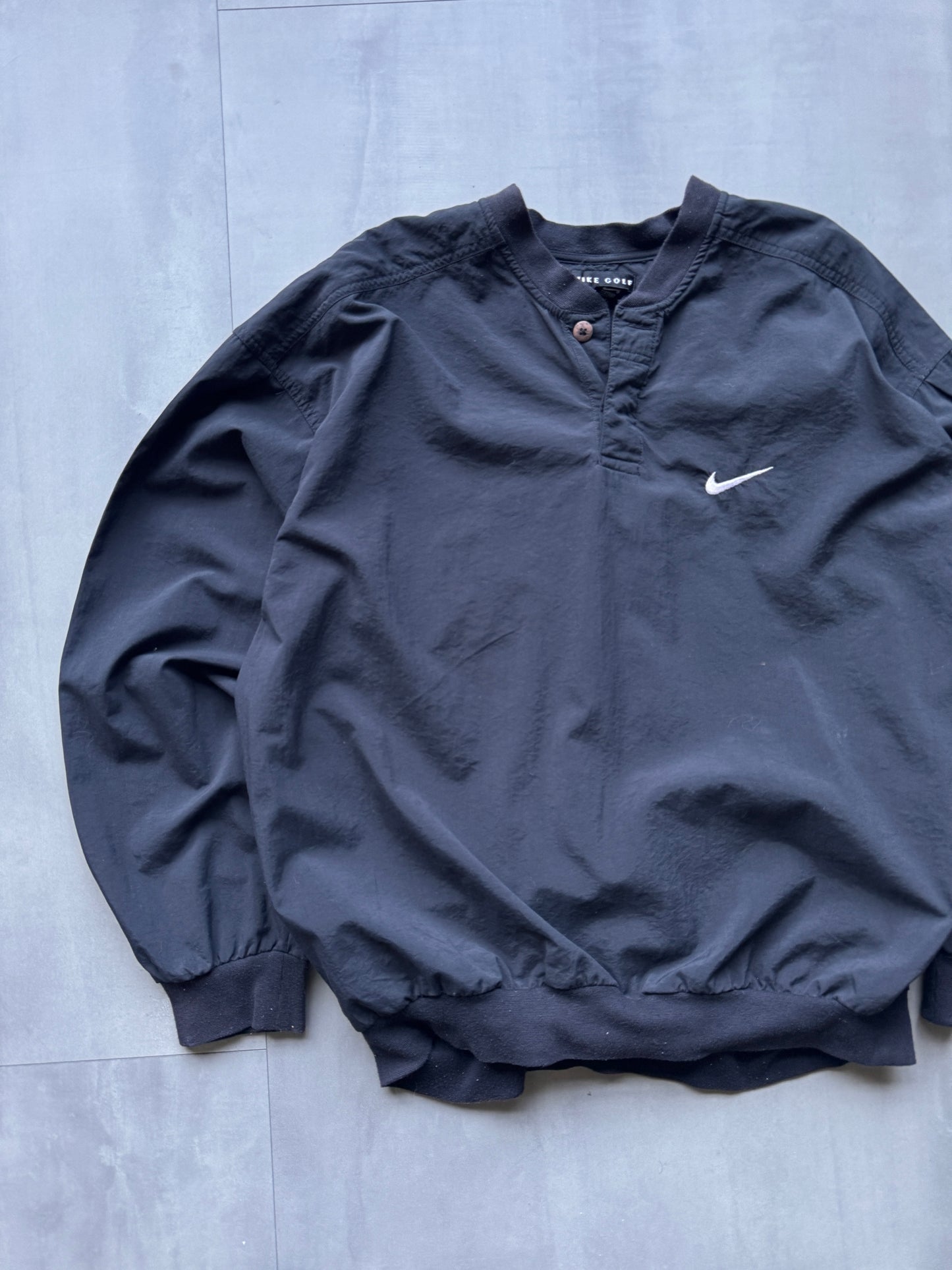 VINTAGE NIKE GOLF BLACK WINDBREAKER - L