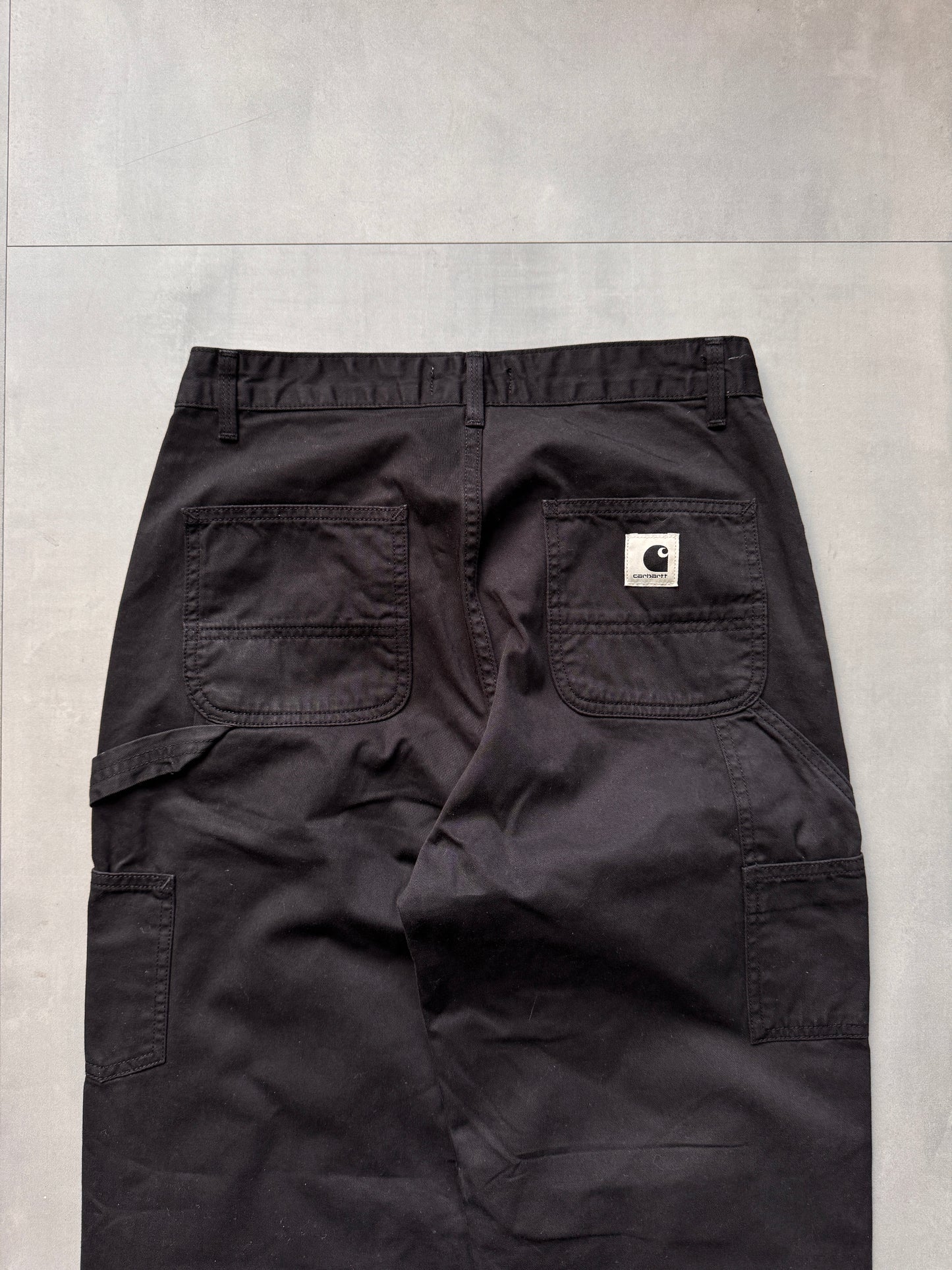 CARHARTT WIP BLACK CARPENTER PANTS - 25