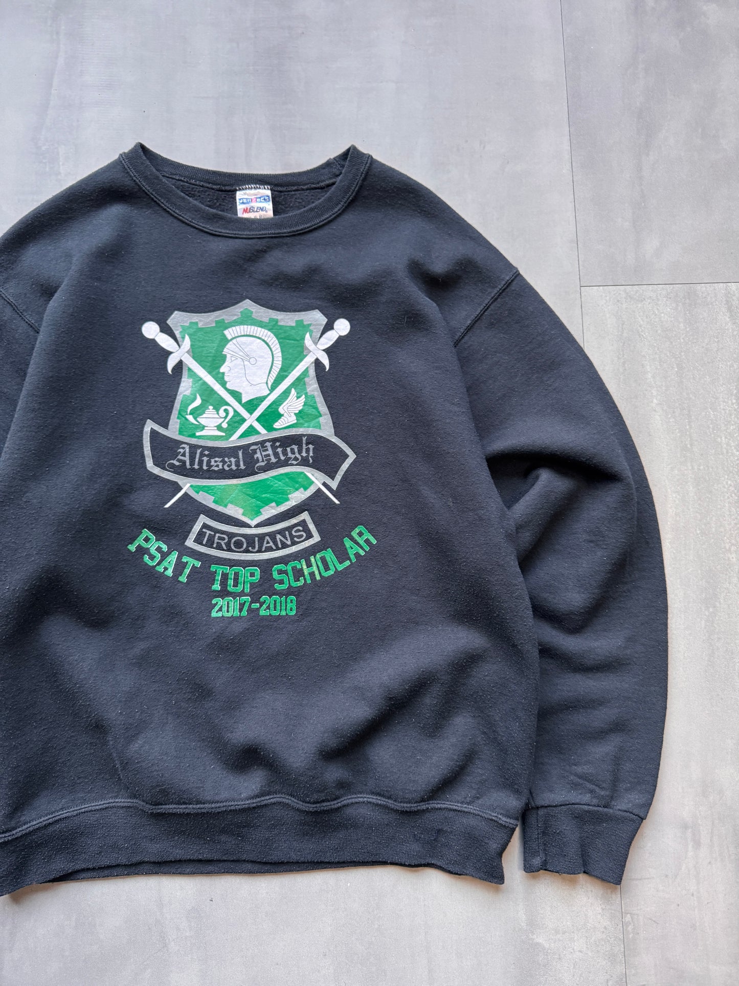 ALISAL HIGH TROJANS BLACK SWEATER - SMALL