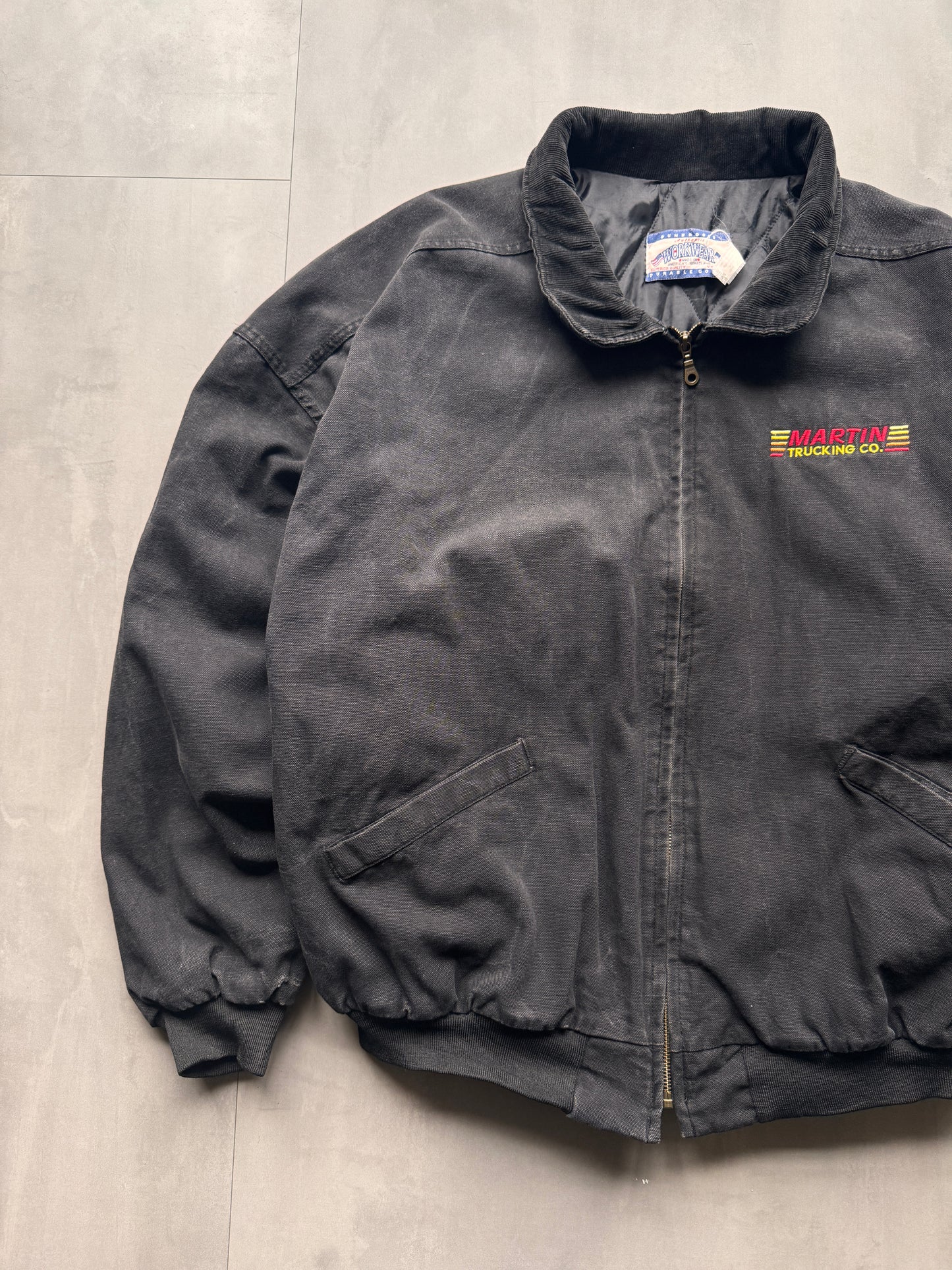VINTAGE DUNBROOKE FADED BLACK SANTA FE JACKET - XL