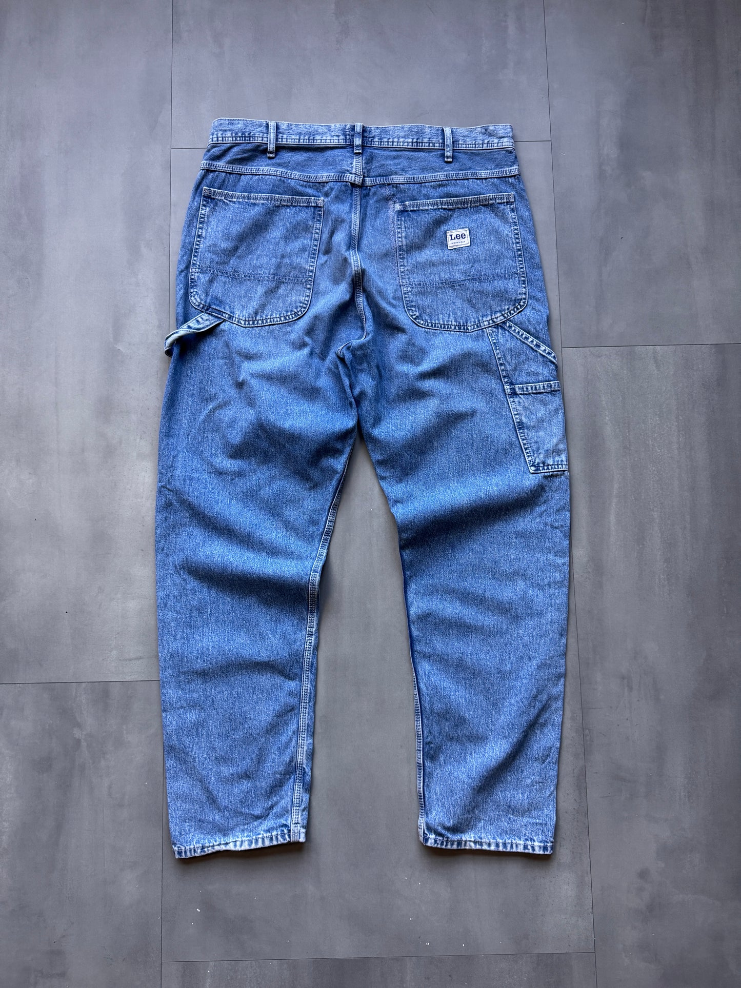 VINTAGE LEE LIGHT WASH DENIM CARPENTER PANTS - 34