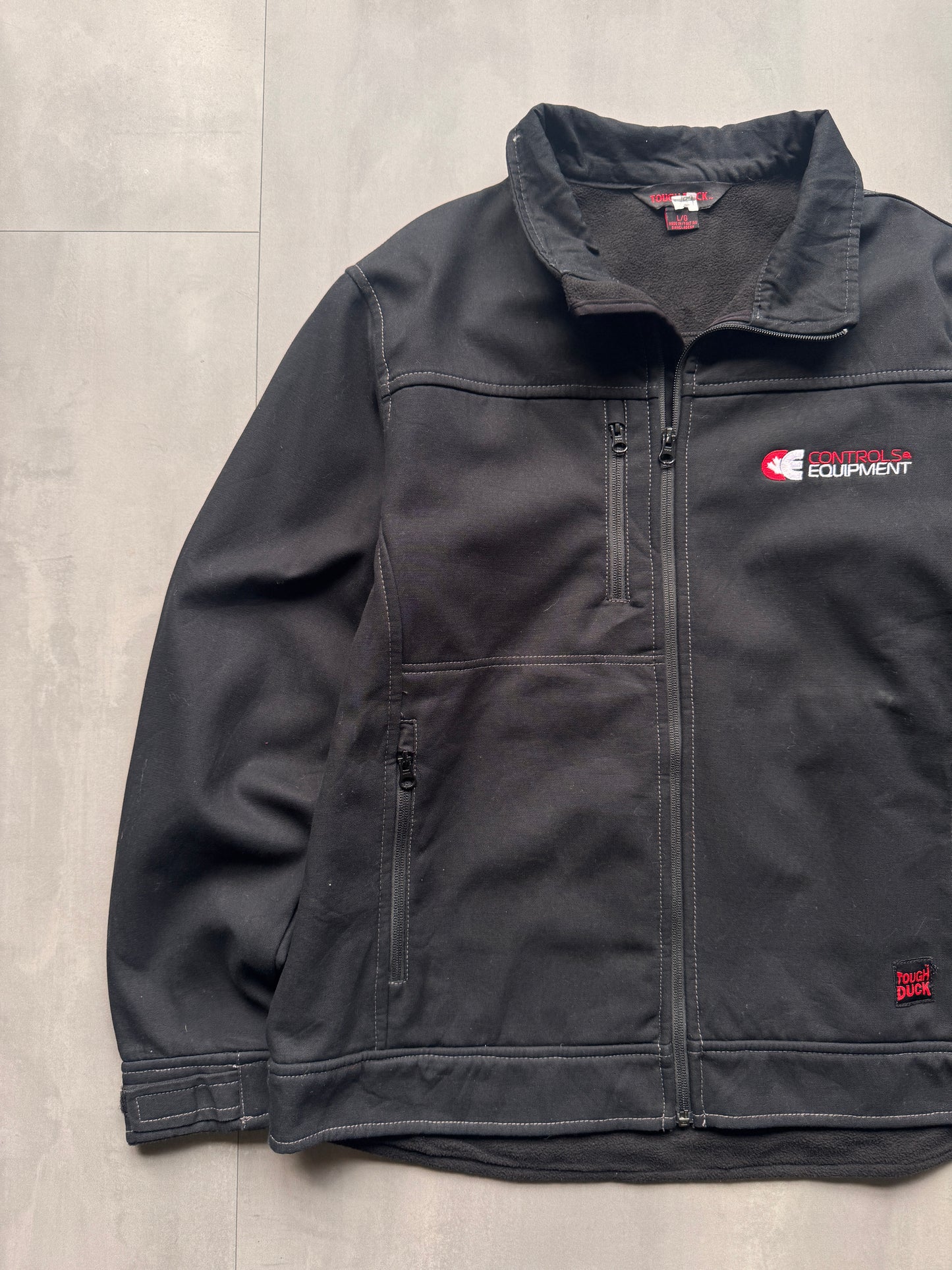 VINTAGE TOUGH DUCK FLEECE LINED WORK JACKET - L