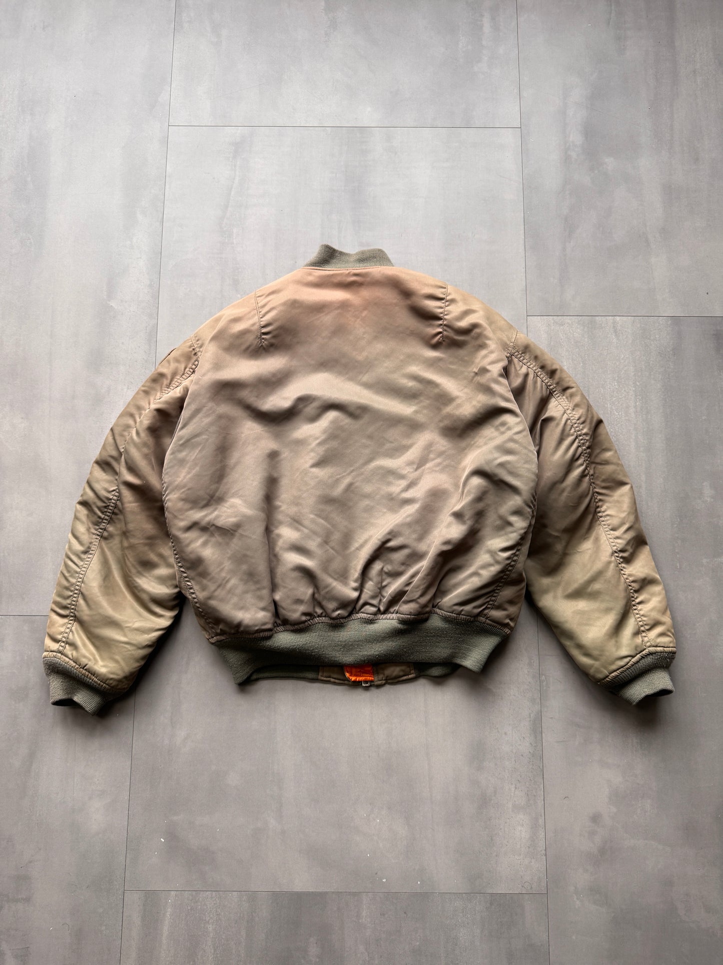 VINTAGE AVIREX LTD. GREEN M1 BOMBER JACKET - LARGE