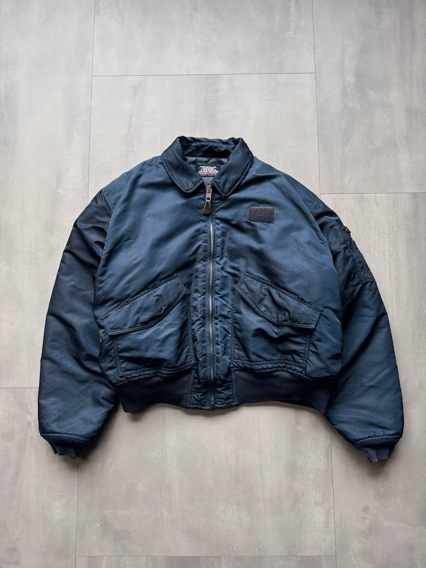 VINTAGE SCHOTT NYC NAVY TYPE CWU-R BOMBER JACKET - XLARGE