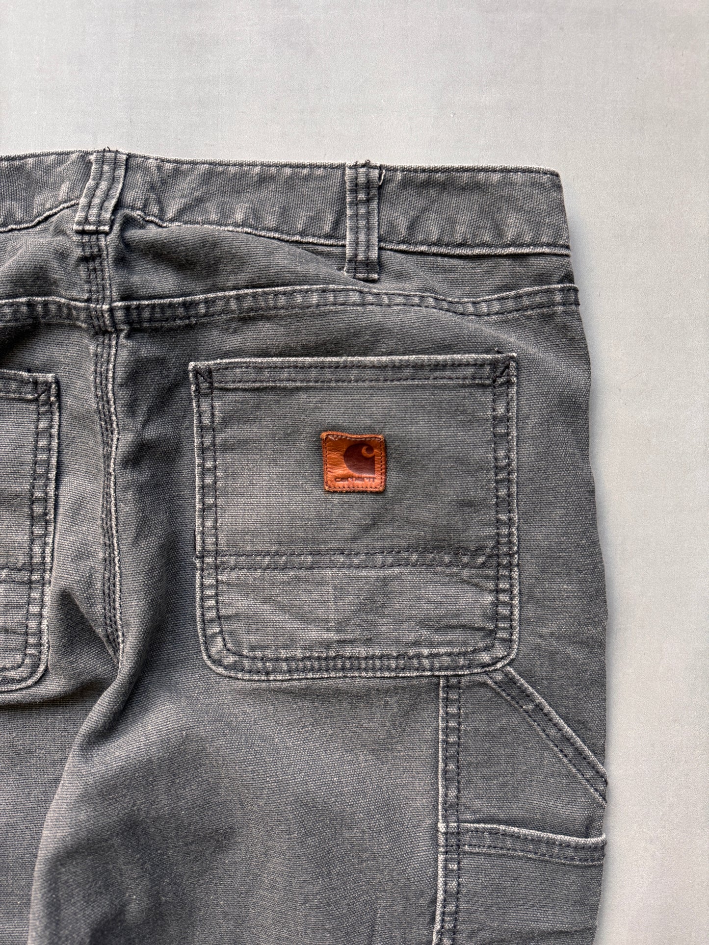 VINTAGE CARHARTT DOUBLE KNEE GREY CARPENTER PANTS - 30