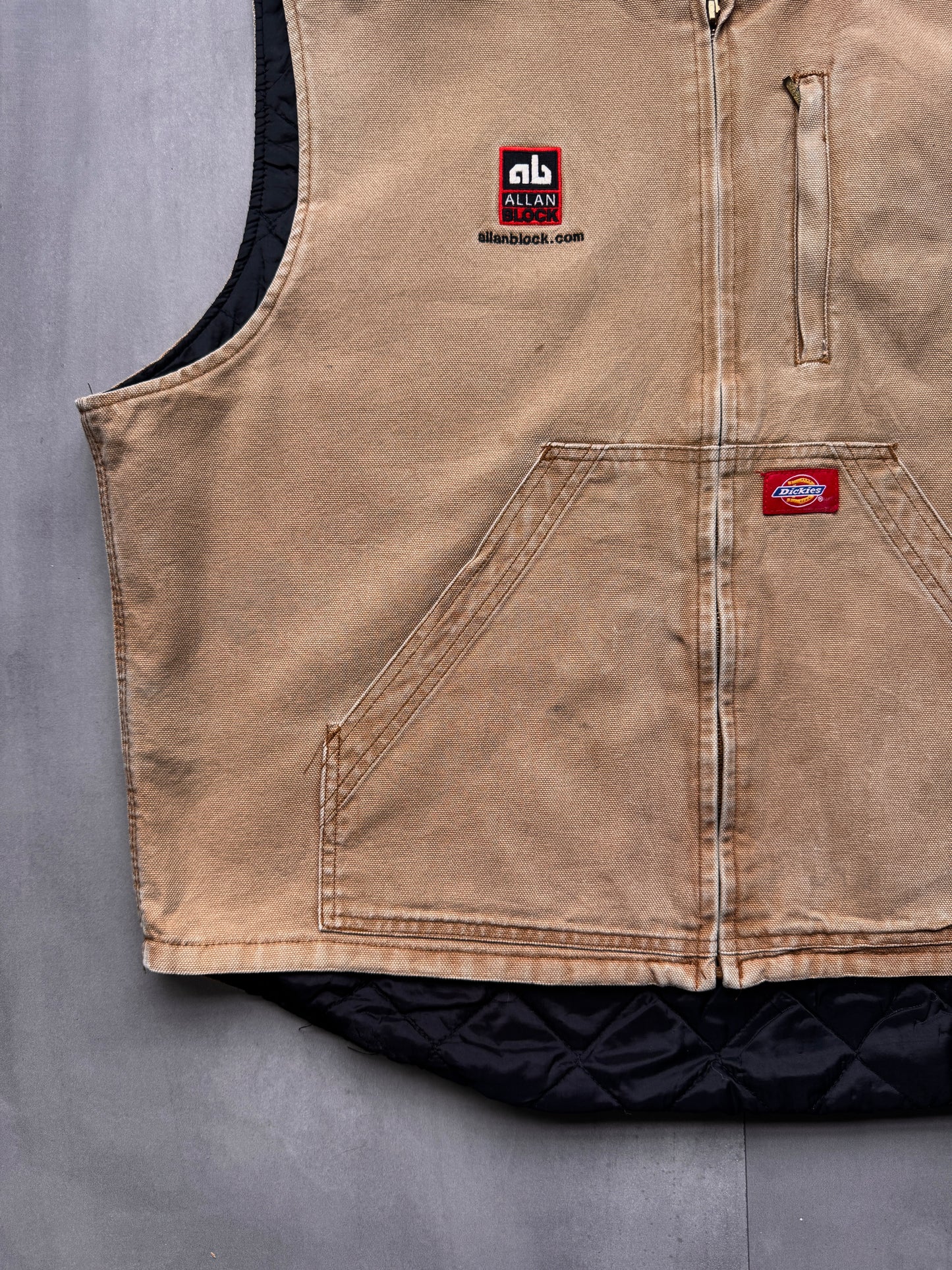 VINTAGE DICKIES TAN WORK GILET - XLARGE