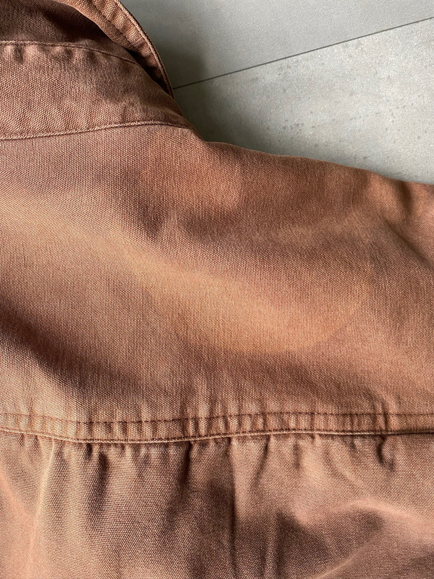 VINTAGE FLEECE LINED BROWN WORKWEAR JACKET - XXL