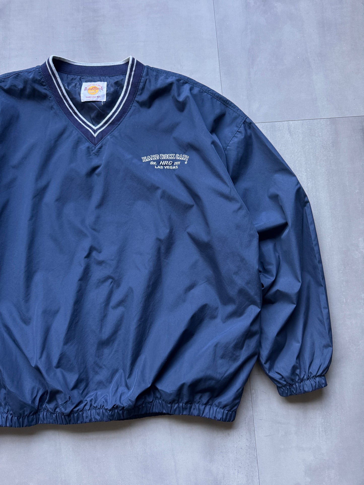 VINTAGE HARD ROCK LAS VEGAS NAVY WINDBREAKER - XXL