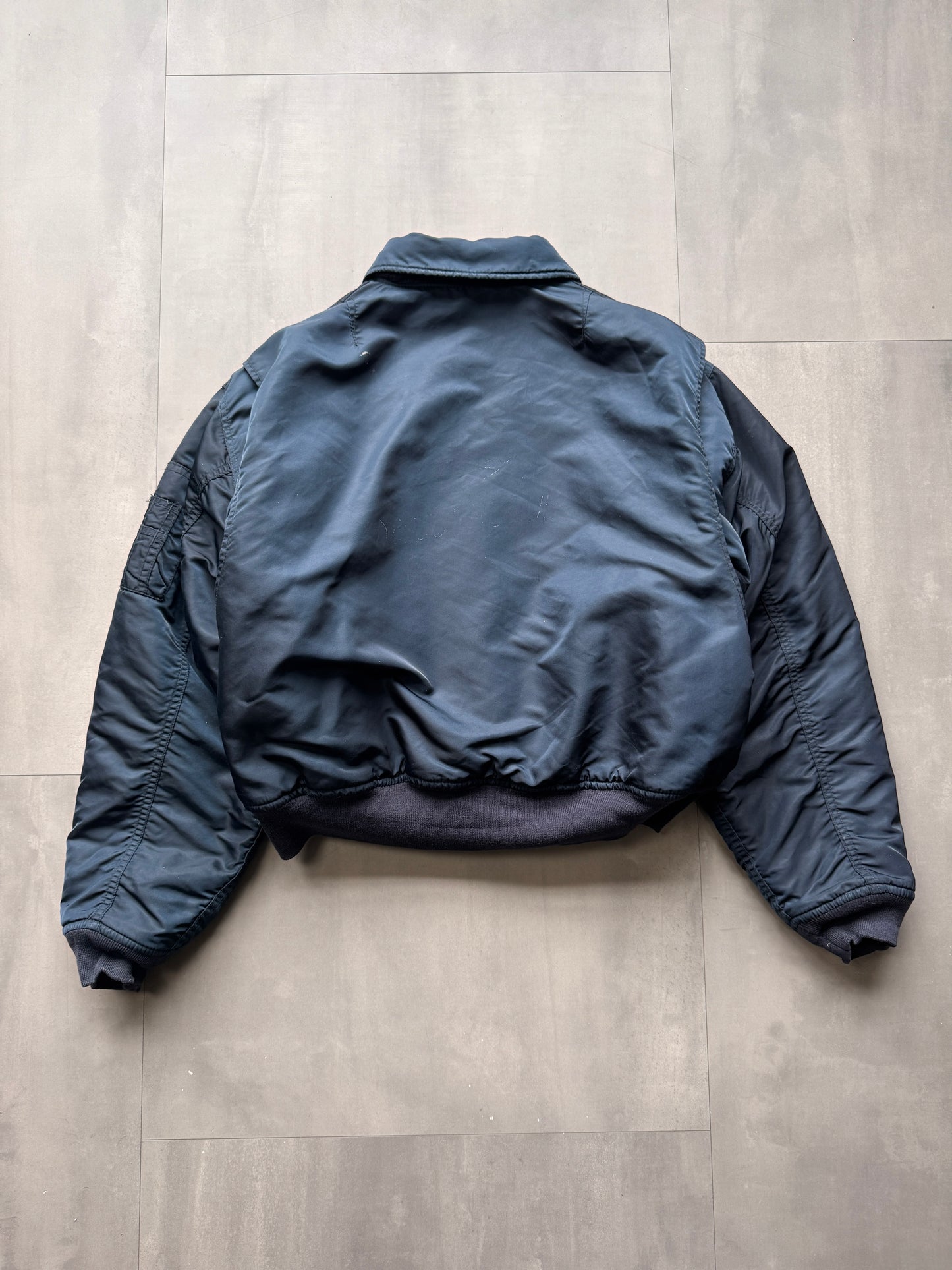 VINTAGE SCHOTT NYC NAVY TYPE CWU-R BOMBER JACKET - XLARGE