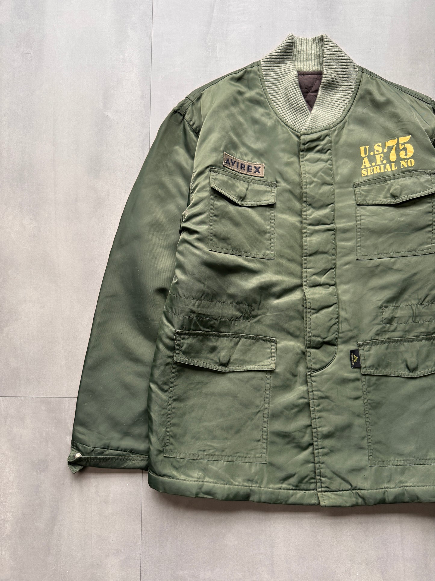 VINTAGE AVIREX LTD. GREEN DOWN JACKET - MEDIUM
