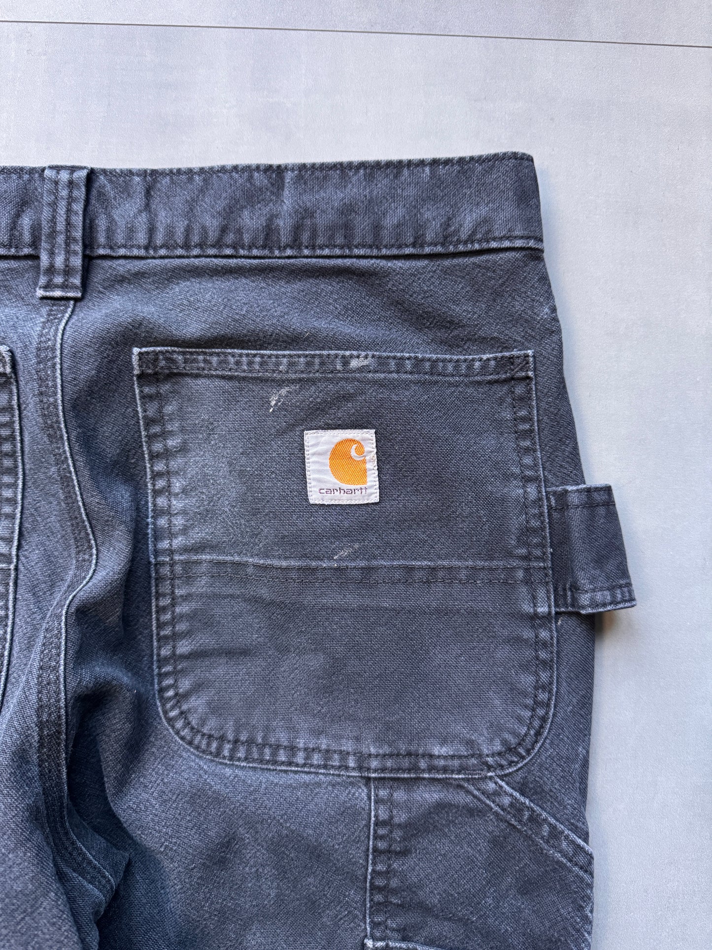 VINTAGE CARHARTT BLACK DOUBLE KNEE CARPENTER PANTS - 32