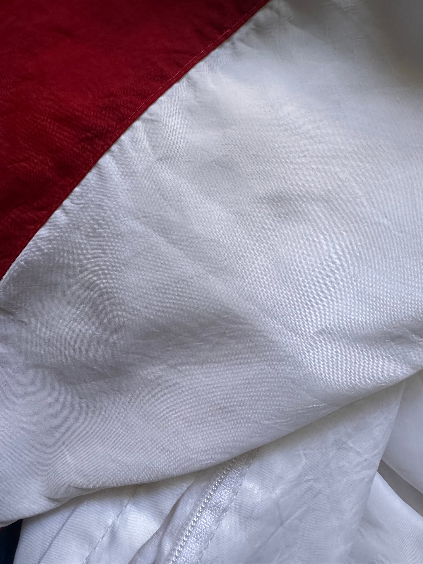 VINTAGE NIKE CHEERLEADER RED/WHITE TRACK JACKET - S