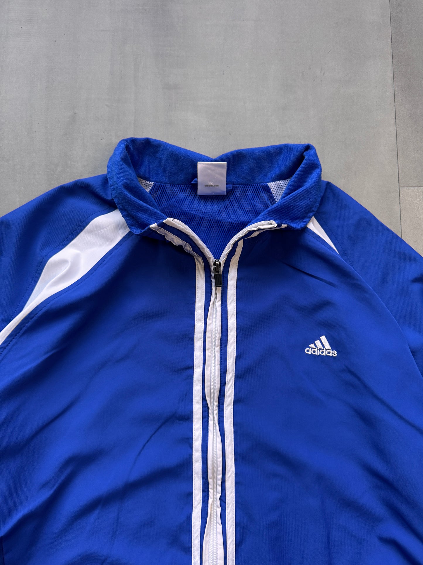 VINTAGE ADIDAS BLUE TRACK JACKET - XL
