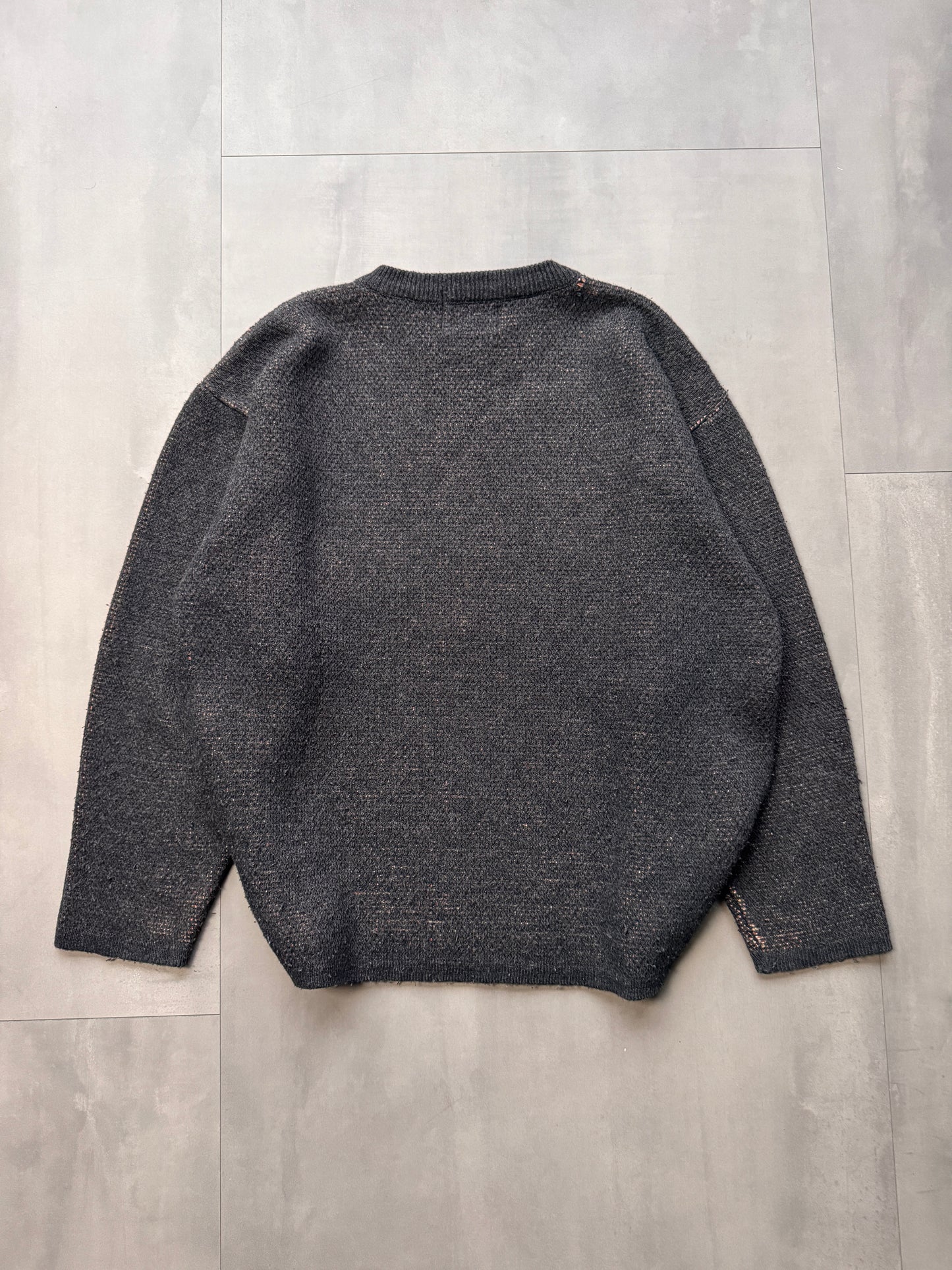 VINTAGE BART SIMPSON DARK GREY KNIT SWEATER - MEDIUM