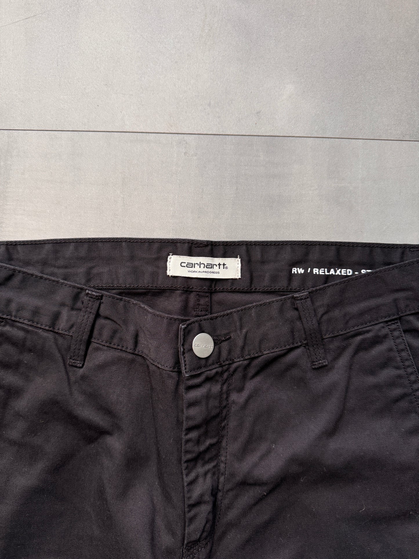 CARHARTT WIP BLACK CARPENTER PANTS - 25