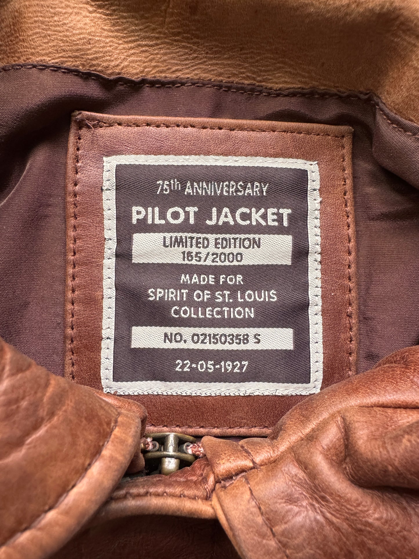 VINTAGE 75TH ANNIVERSARY LEATHER PILOT JACKET - XLARGE