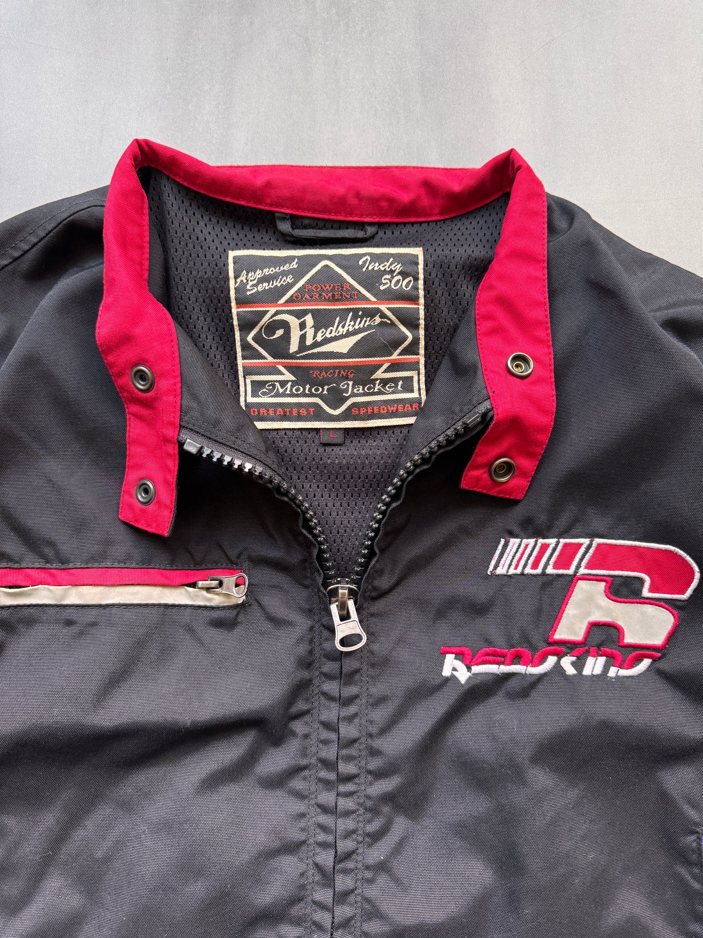 VINTAGE REDSKINS MOTORCYCLE JACKET - L
