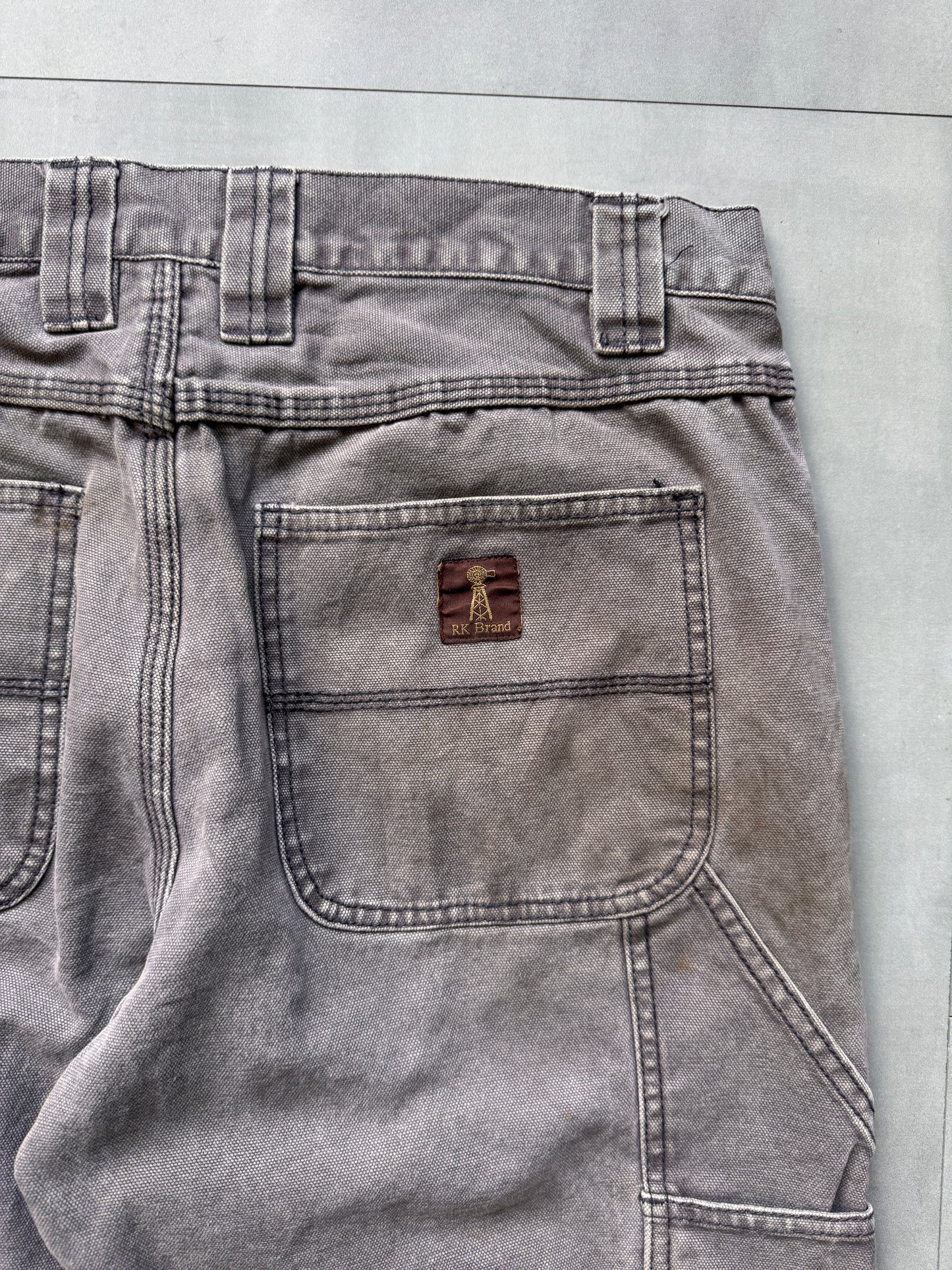 VINTAGE RK BRAND FADED GREY CARPENTER PANTS - 32
