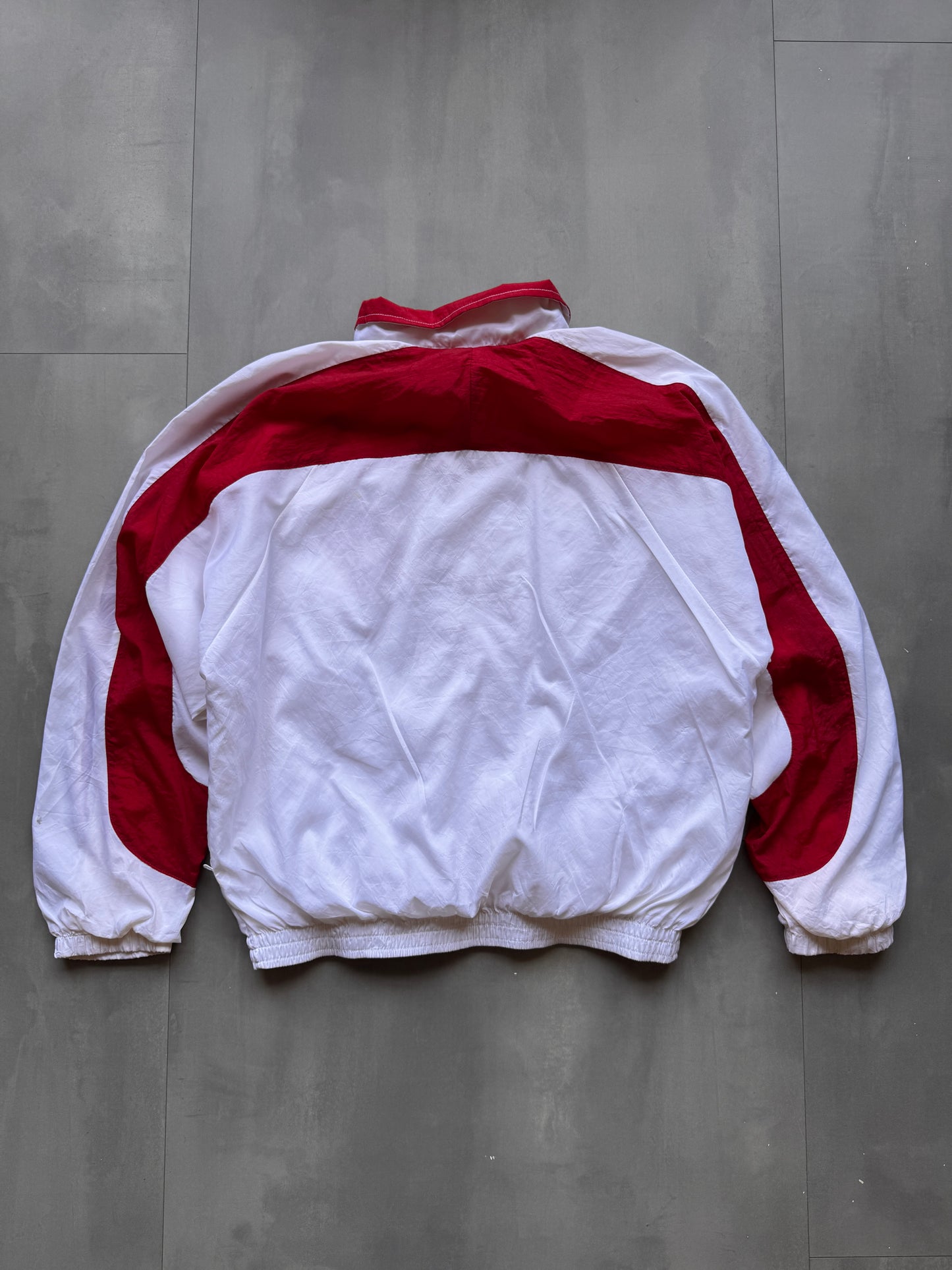VINTAGE NIKE CHEERLEADER RED/WHITE TRACK JACKET - S