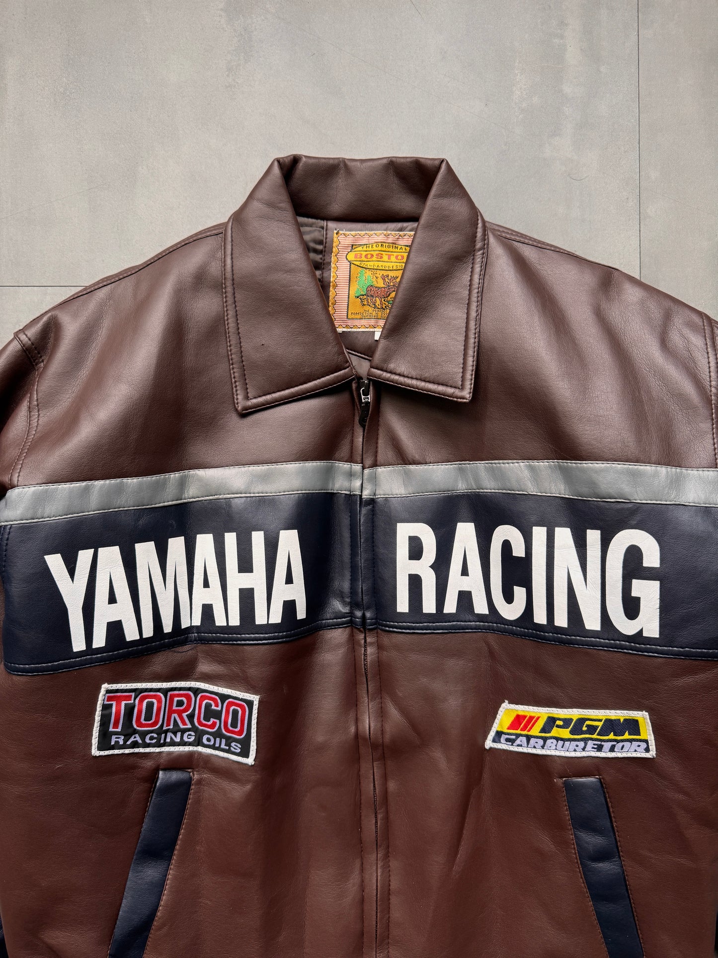 YAMAHA RACING FAUX LEATHER RACING JACKET - LARGE