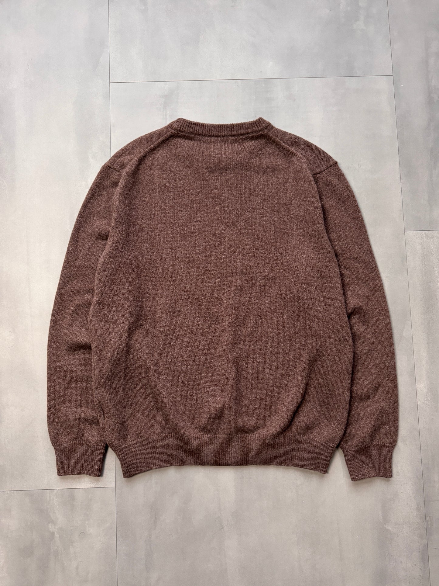 VINTAGE MARLBORO BROWN KNIT SWEATER - LARGE