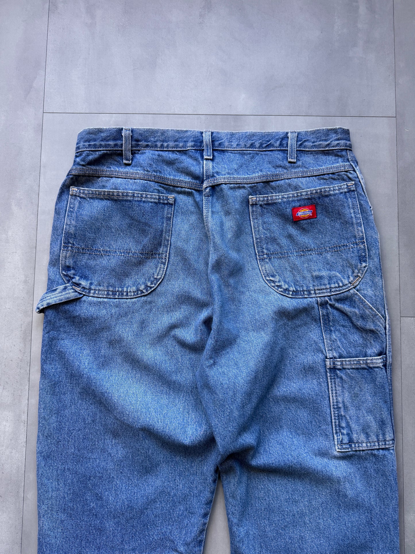 VINTAGE DICKIES LIGHT WASH DENIM CARPENTER PANTS - 34