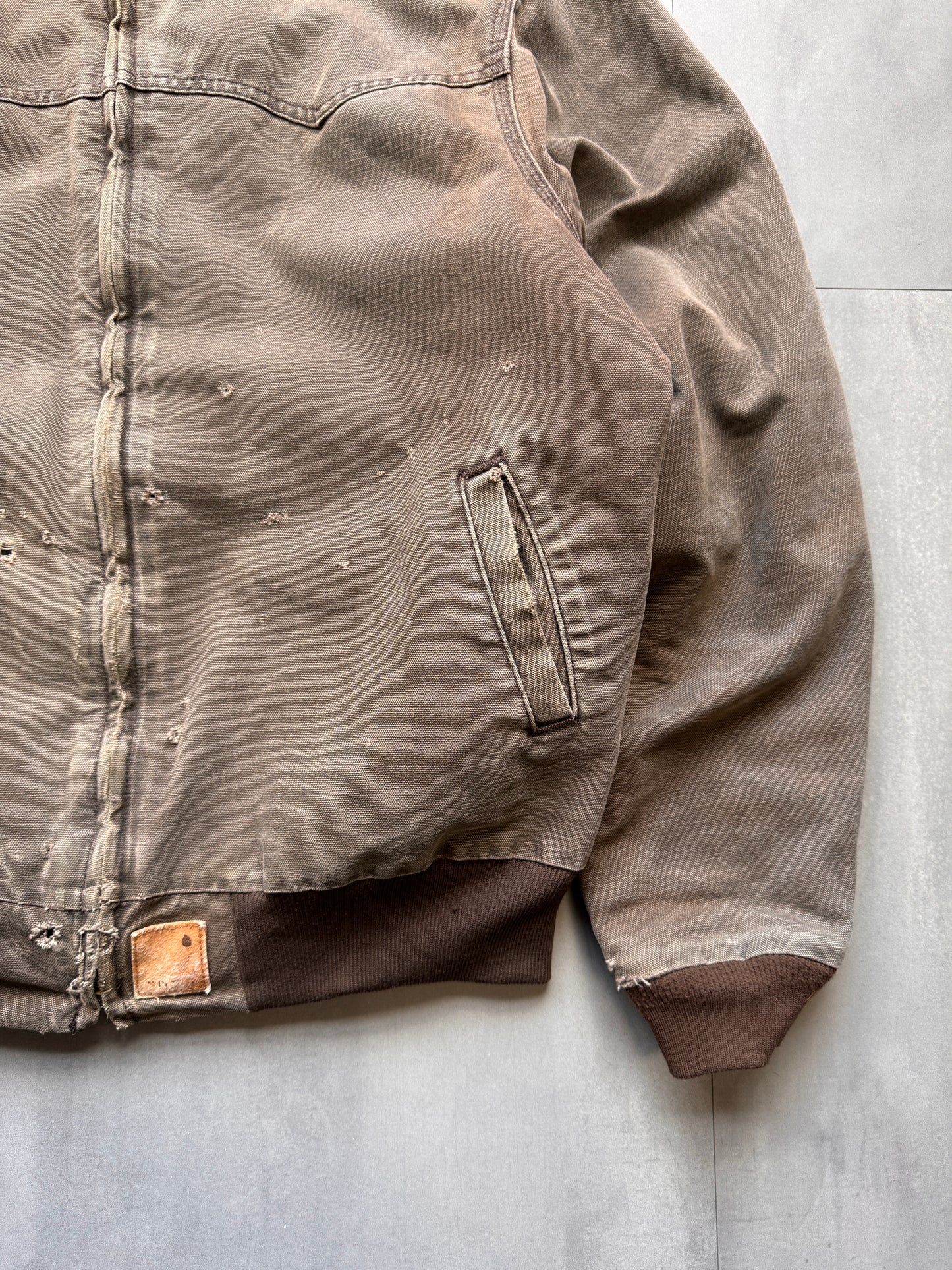 VINTAGE CARHARTT FADED BROWN SANTE FE JACKET - XLARGE
