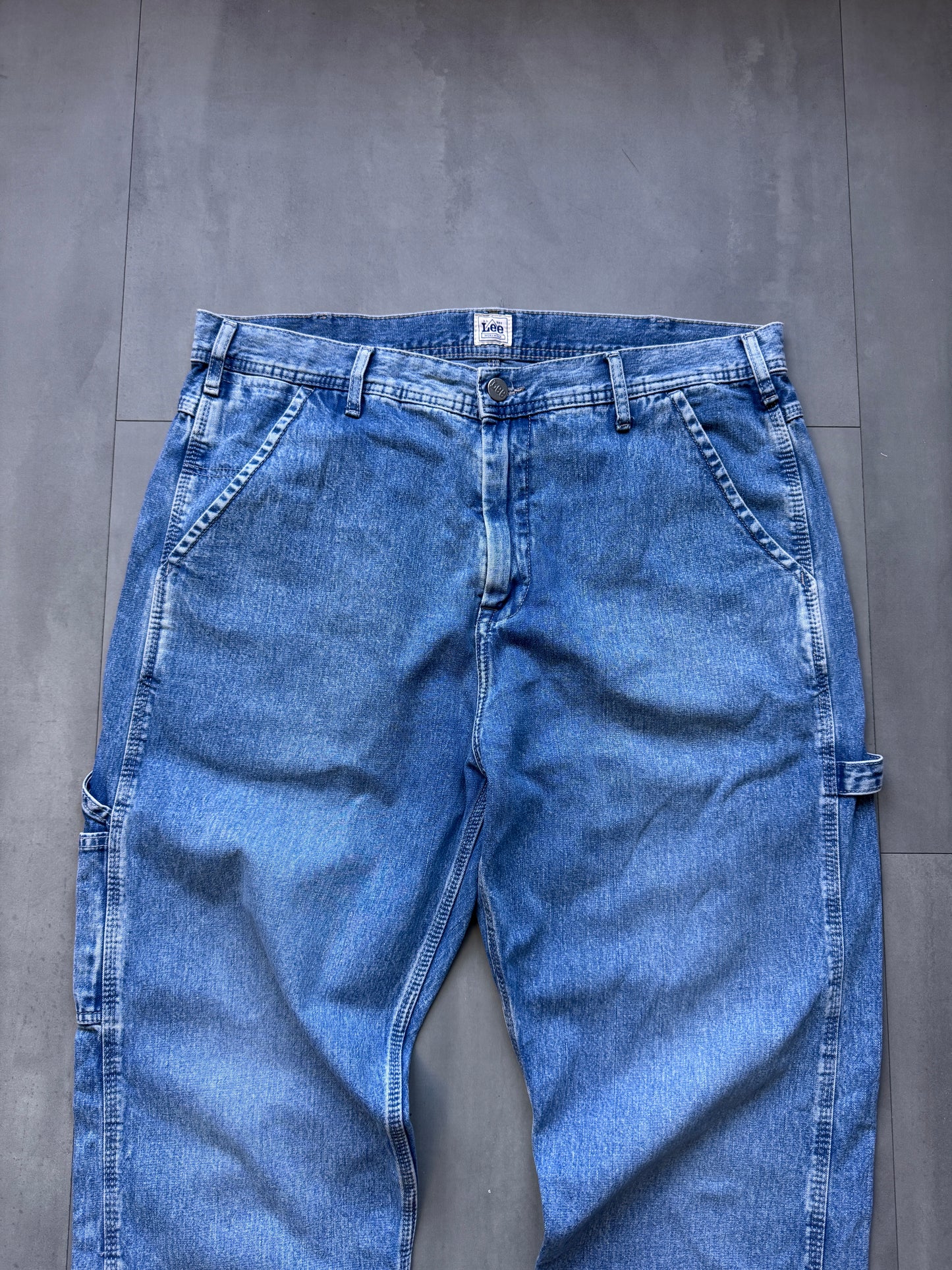 VINTAGE LEE LIGHT WASH DENIM CARPENTER PANTS - 34