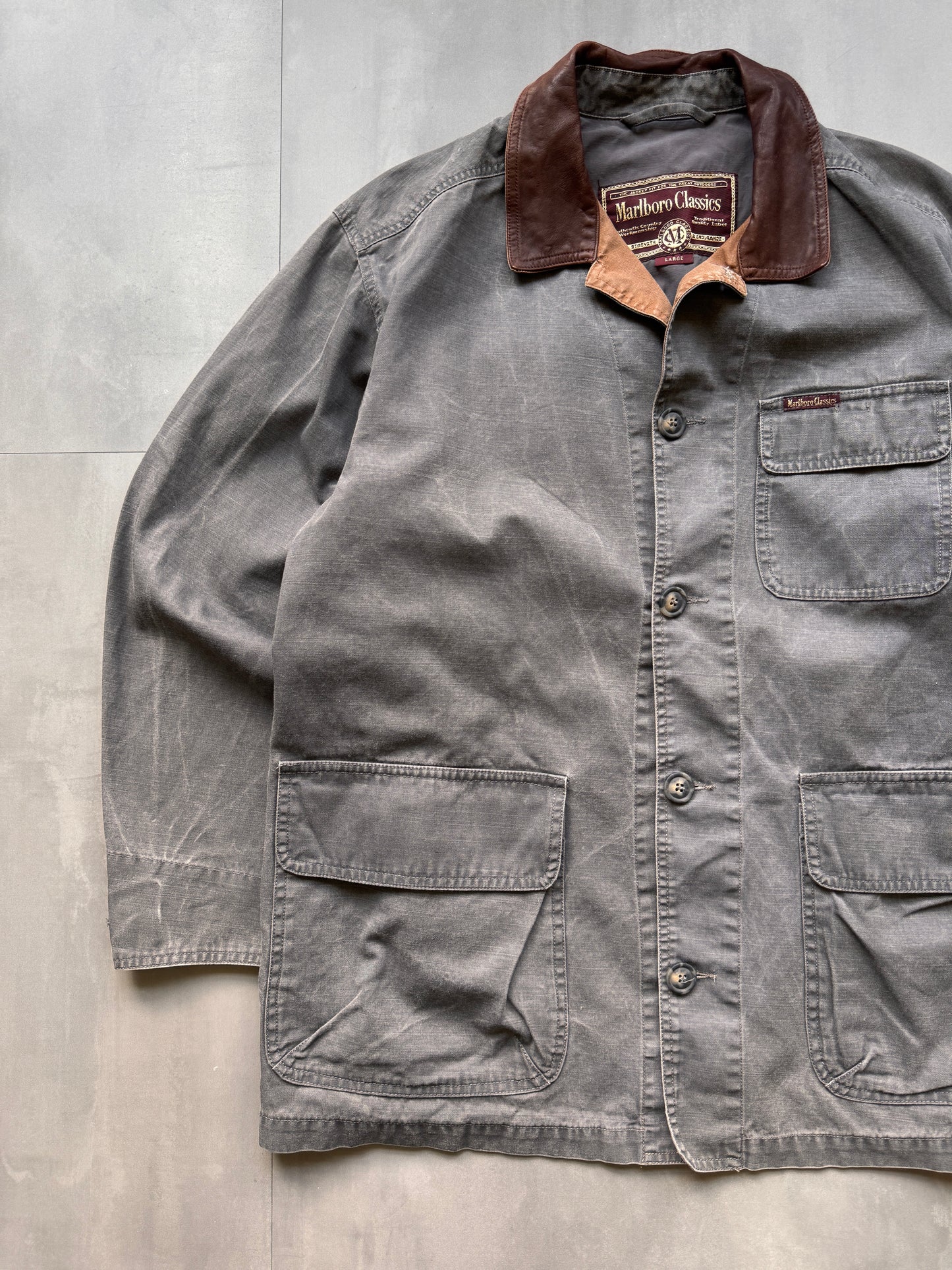 VINTAGE MARLBORO CLASSICS GREY JACKET - L