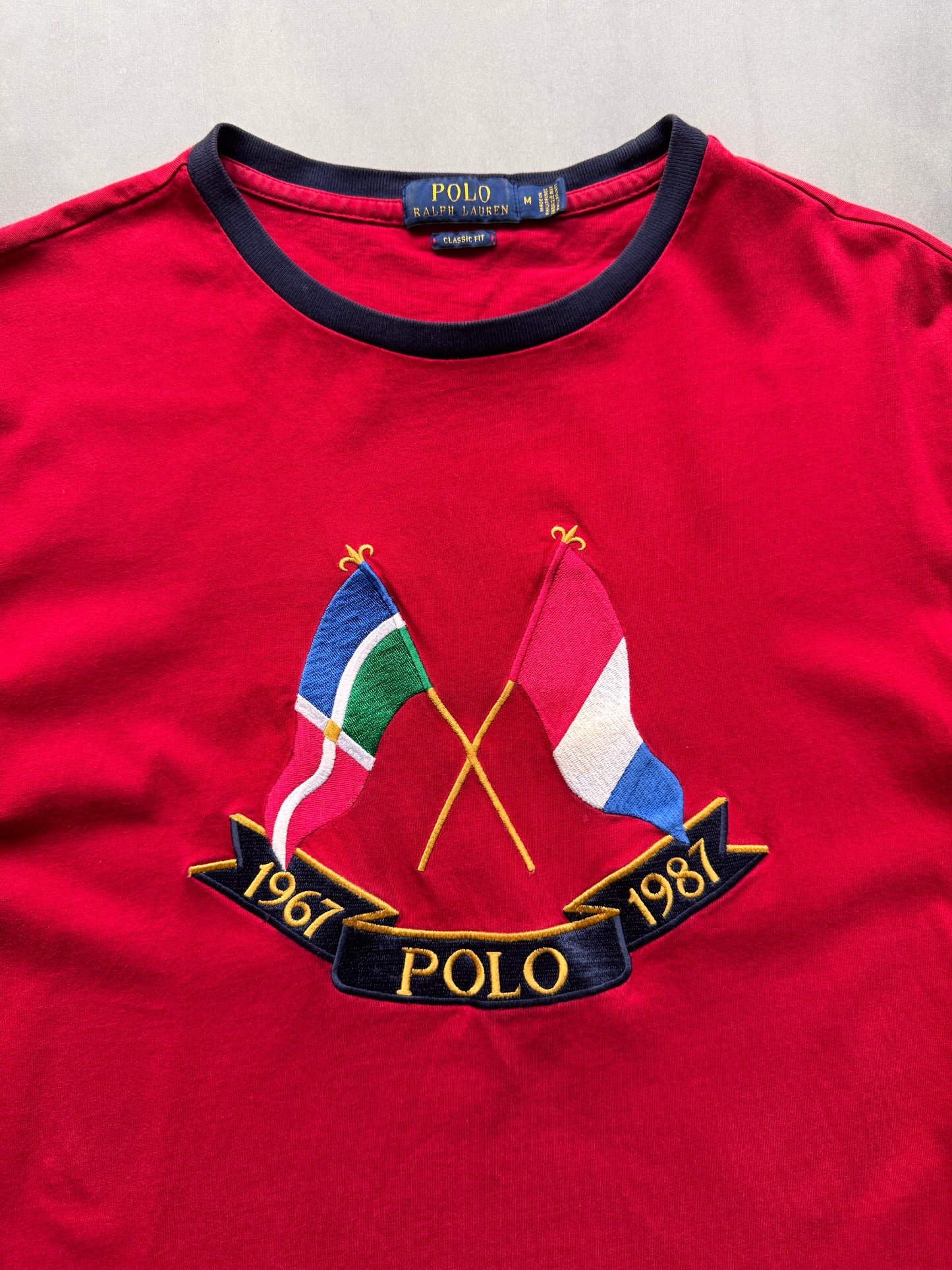 VINTAGE RALPH LAUREN POLO RED TEE - M